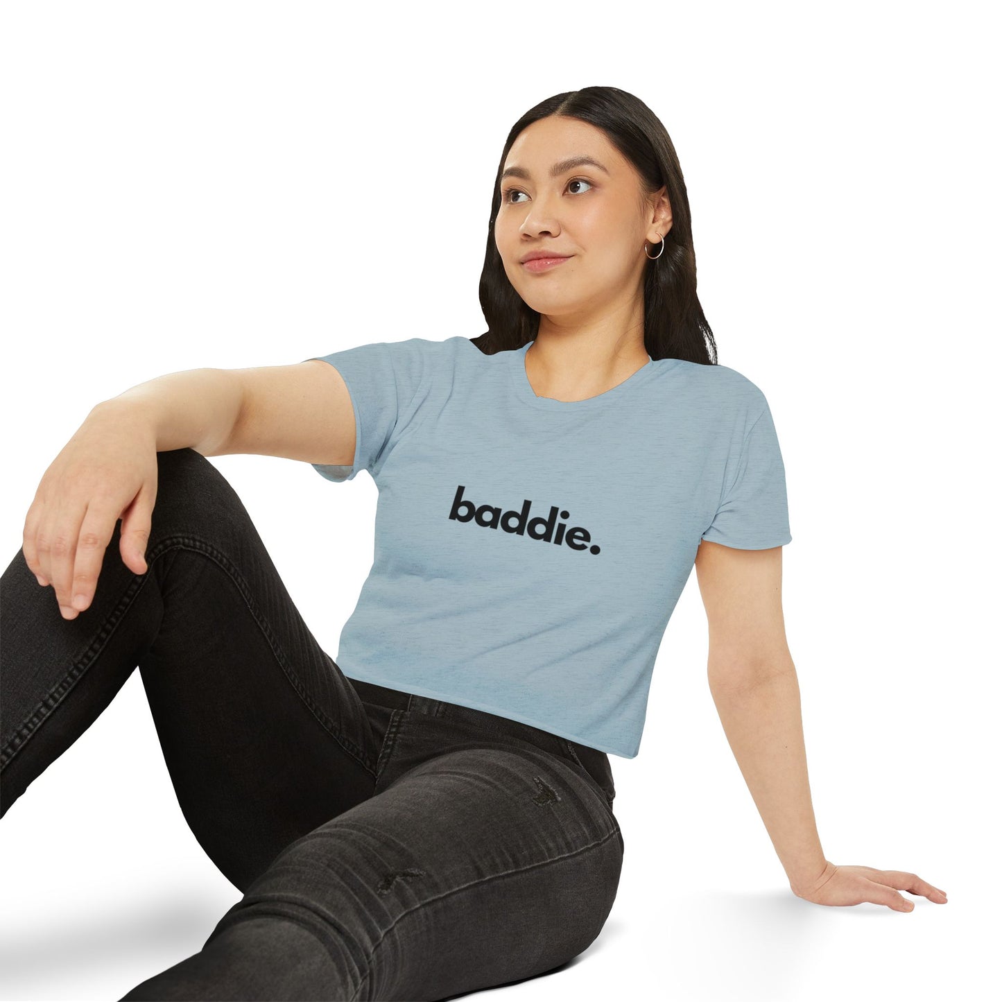 "baddie." Flowy Crop Top