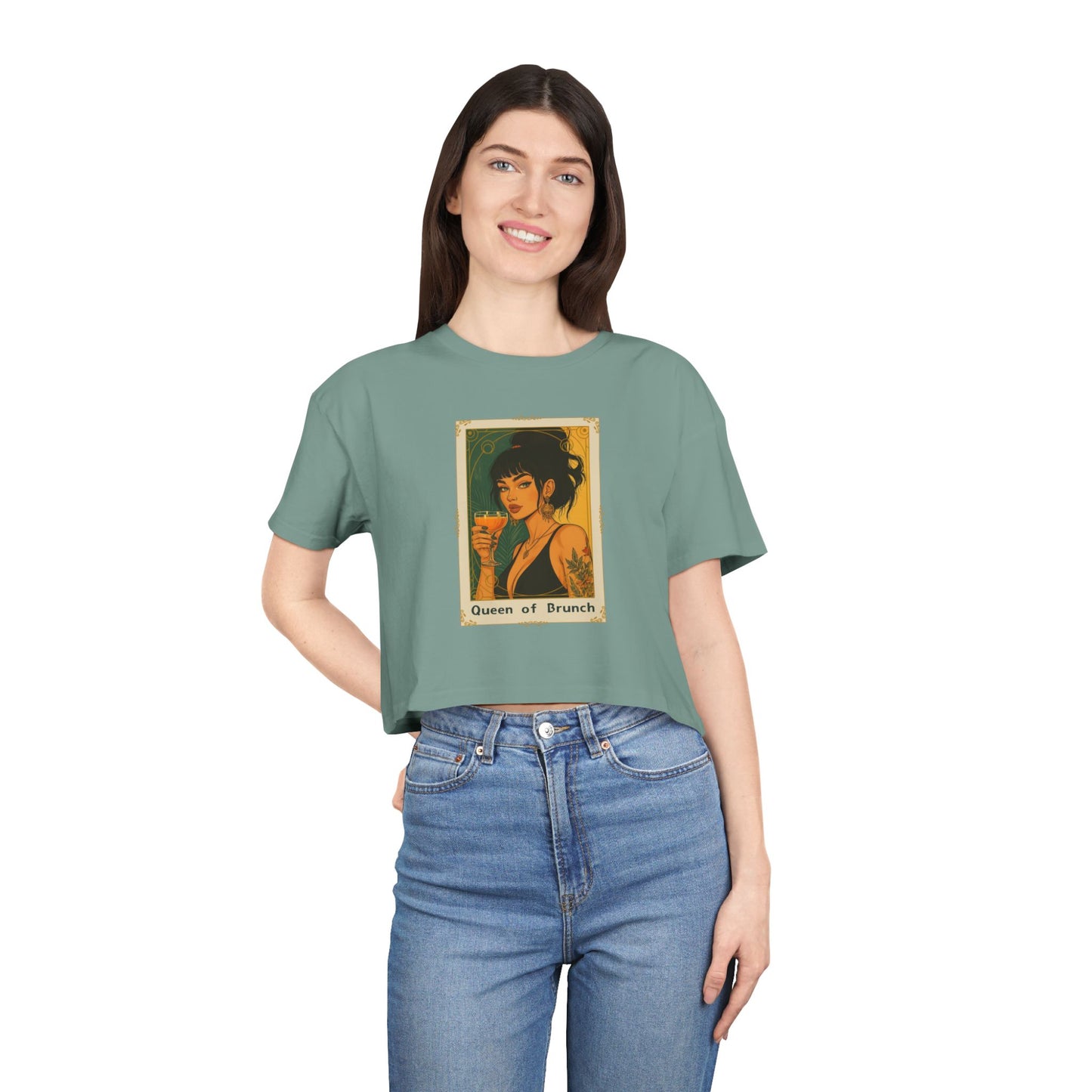 "Queen of Brunch" Premium Crop Top