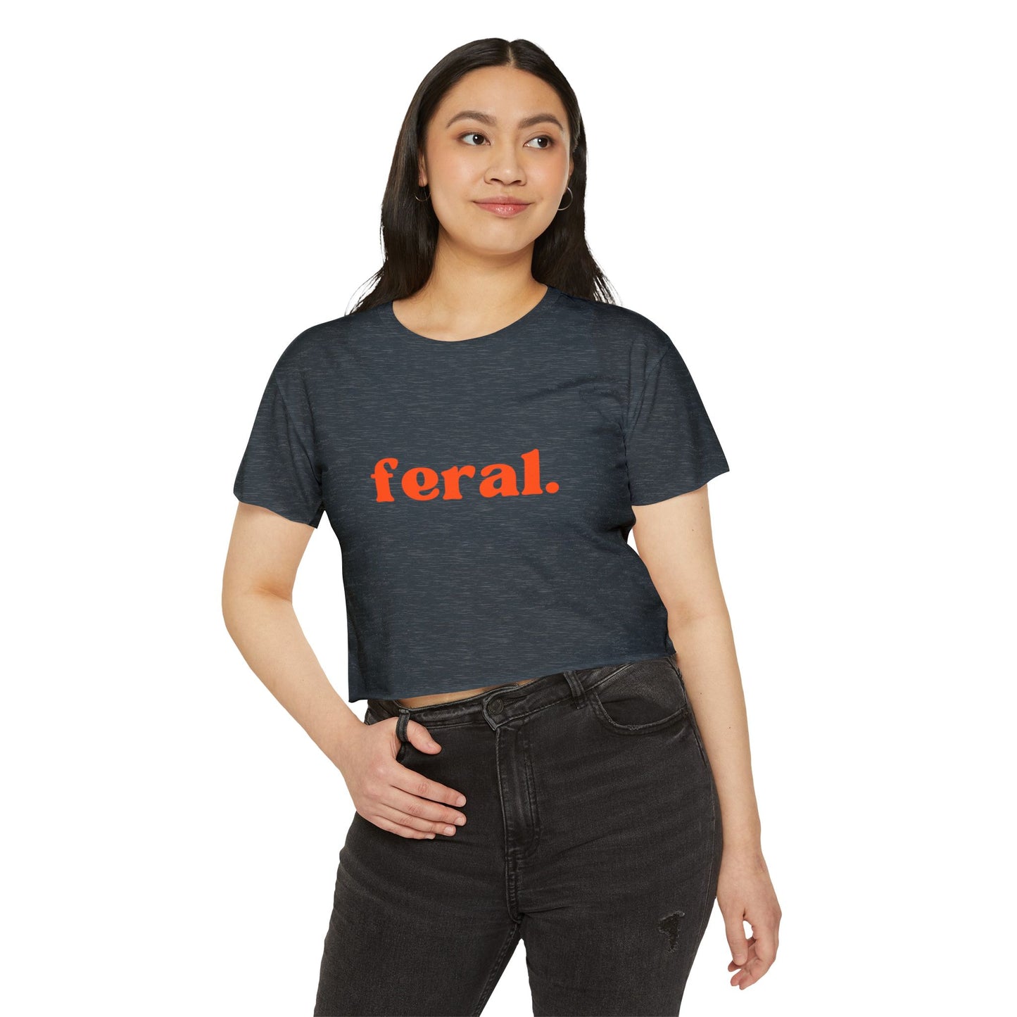 "feral." Flowy Crop Top