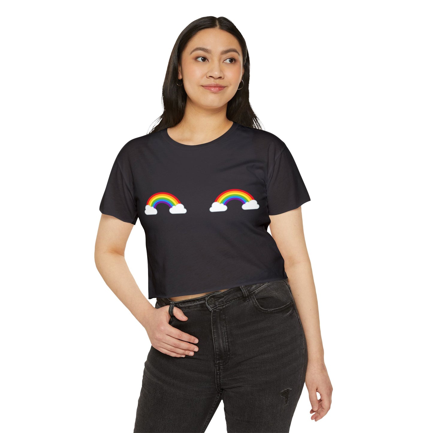 Pride Rainbow Pasties Flowy Crop Top