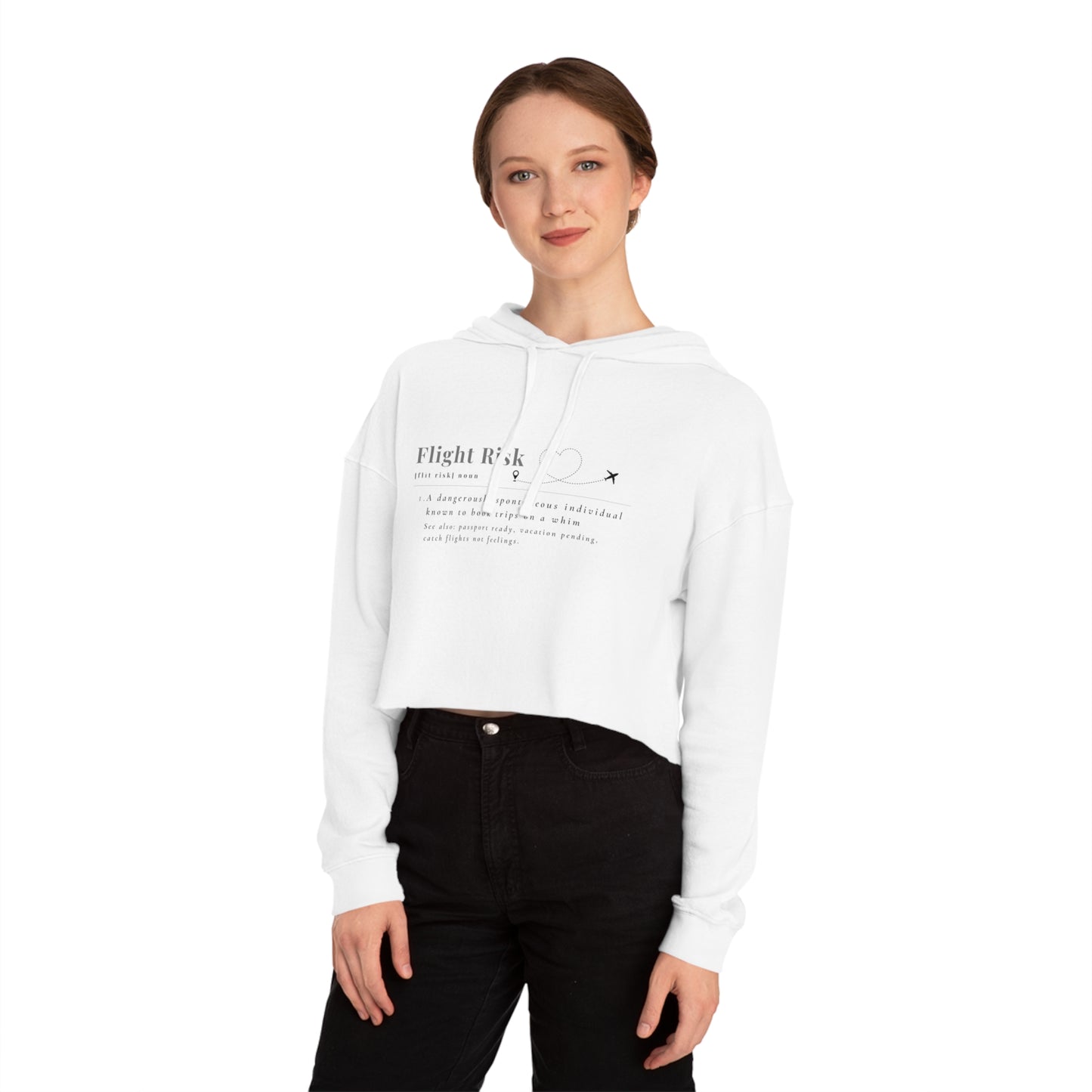"Flight Risk" Cropped Hooded Sweatshirt