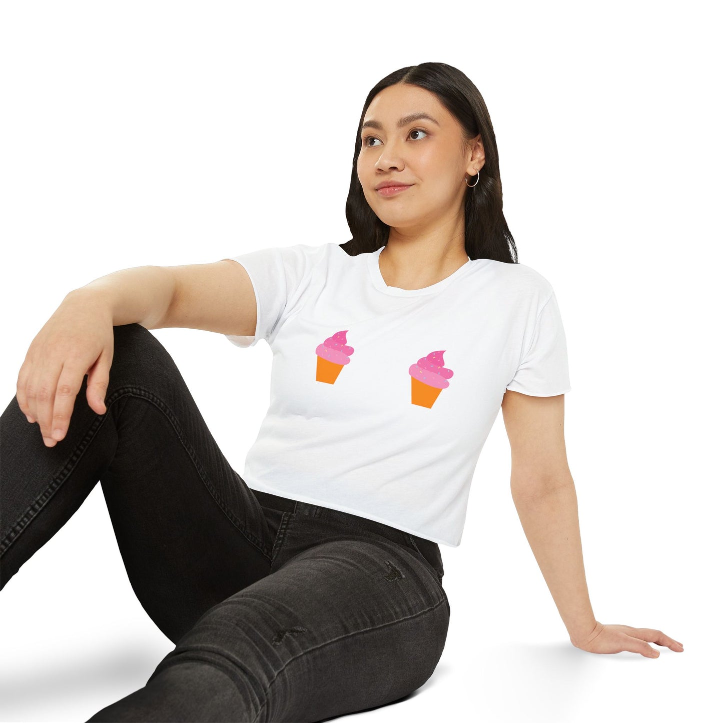 Ice Cream Cone Pasties Flowy Crop Top