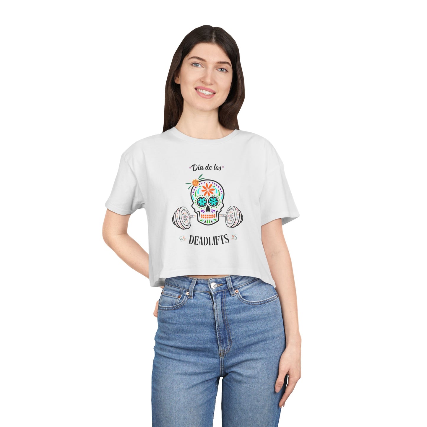 "Dia de los Deadlifts" Premium Crop Top