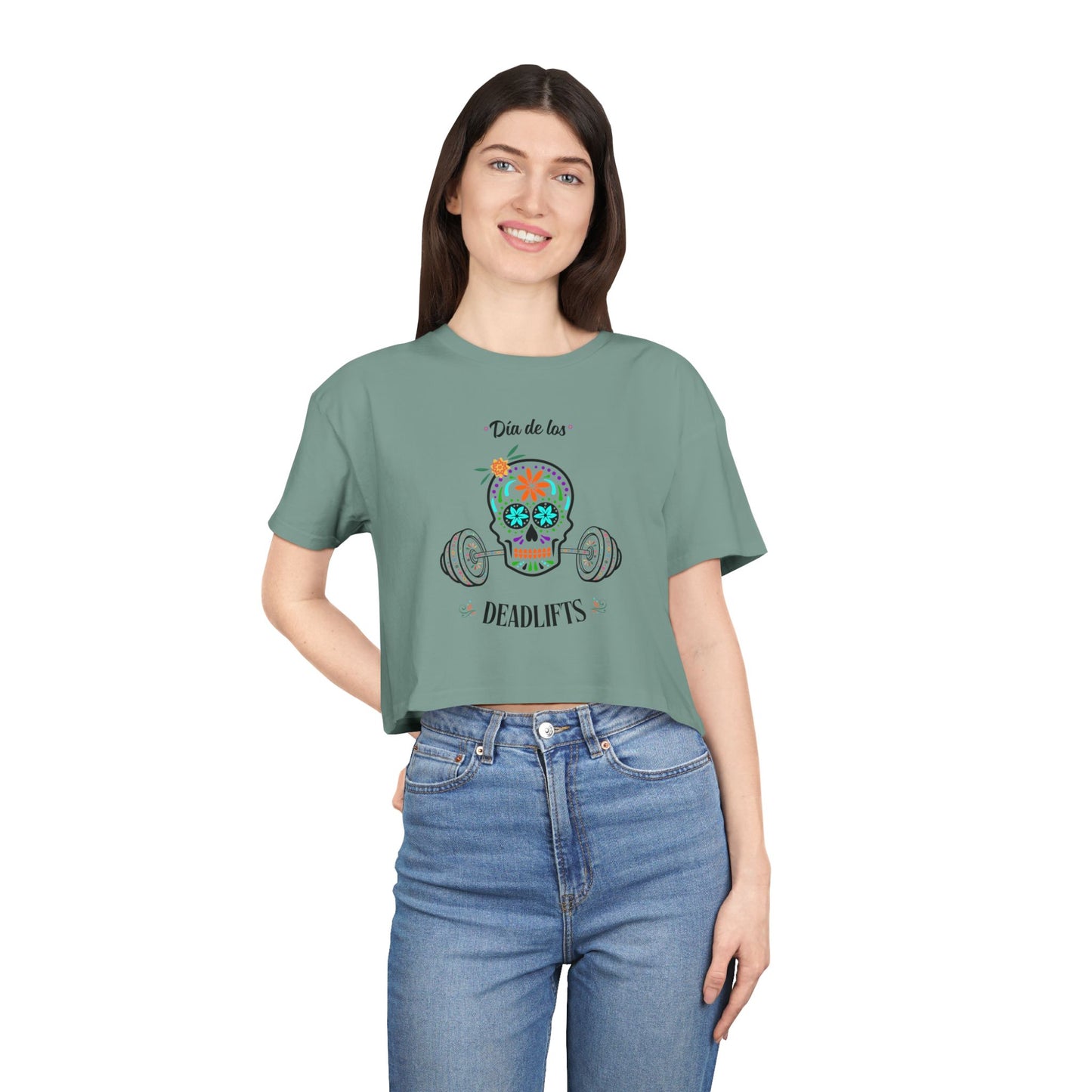 "Dia de los Deadlifts" Premium Crop Top