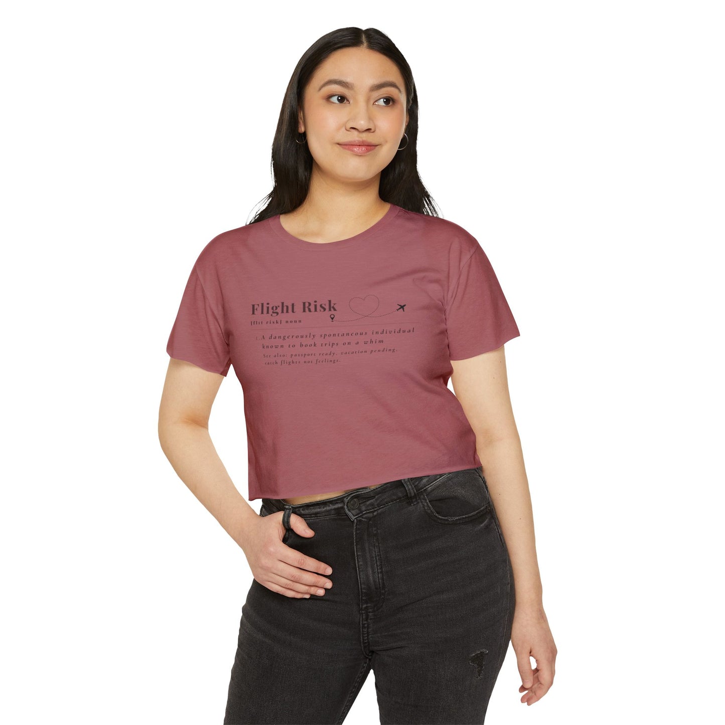 "Flight Risk" Flowy Crop Top