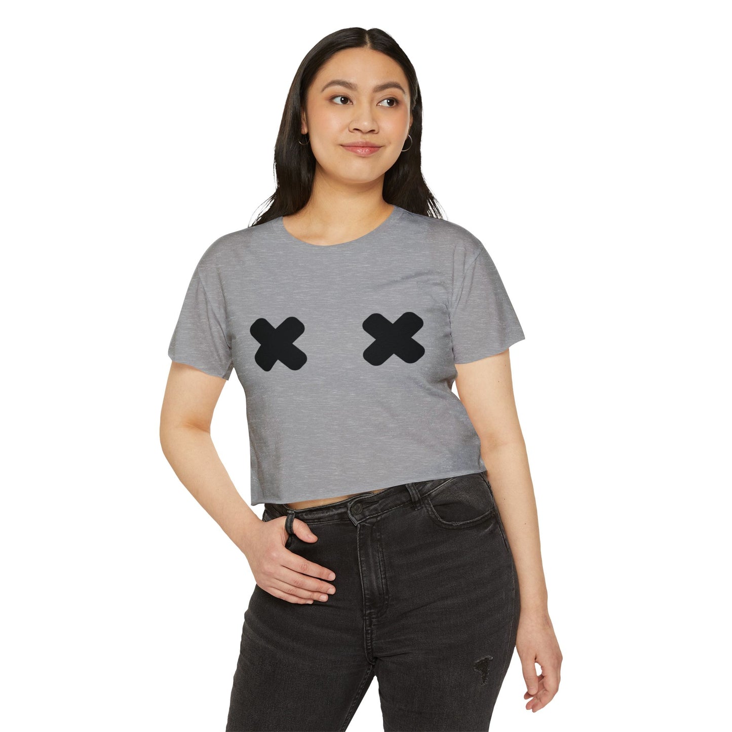 "X" Pasties Flowy Crop Top