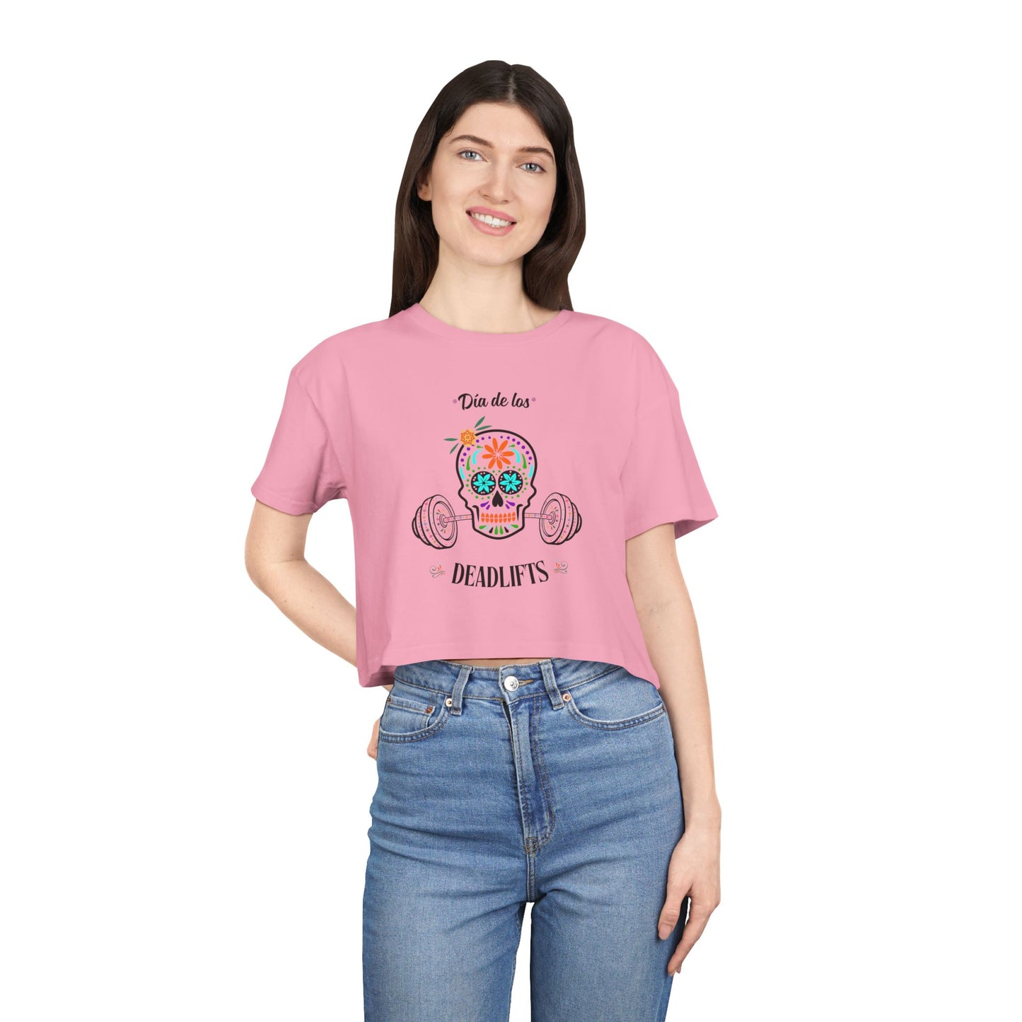 "Dia de los Deadlifts" Premium Crop Top