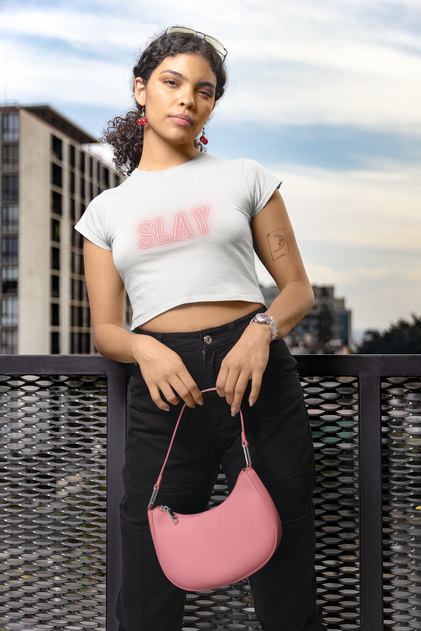 "Slay" Flowy Crop Top