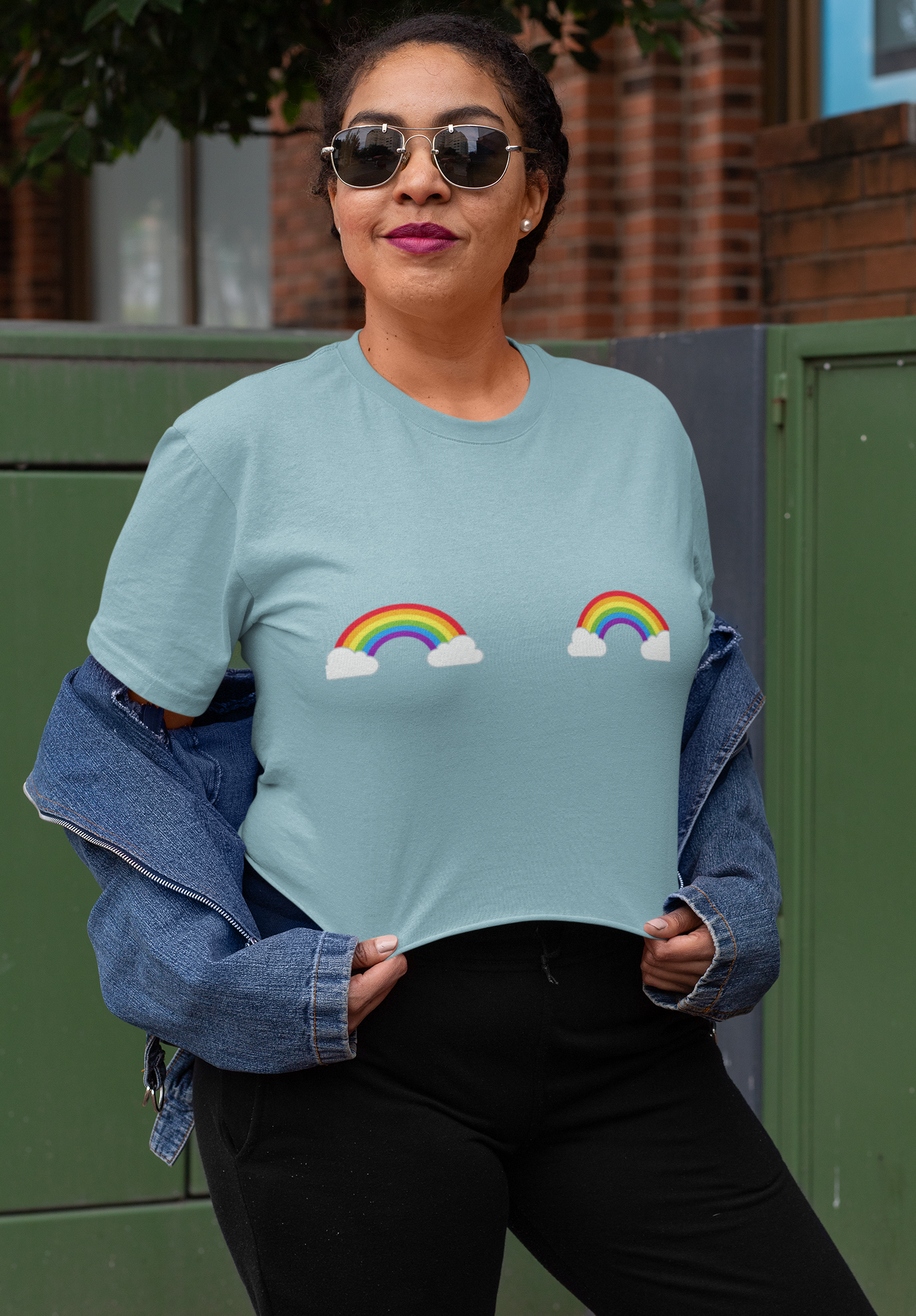 Pride Rainbow Pasties Flowy Crop Top
