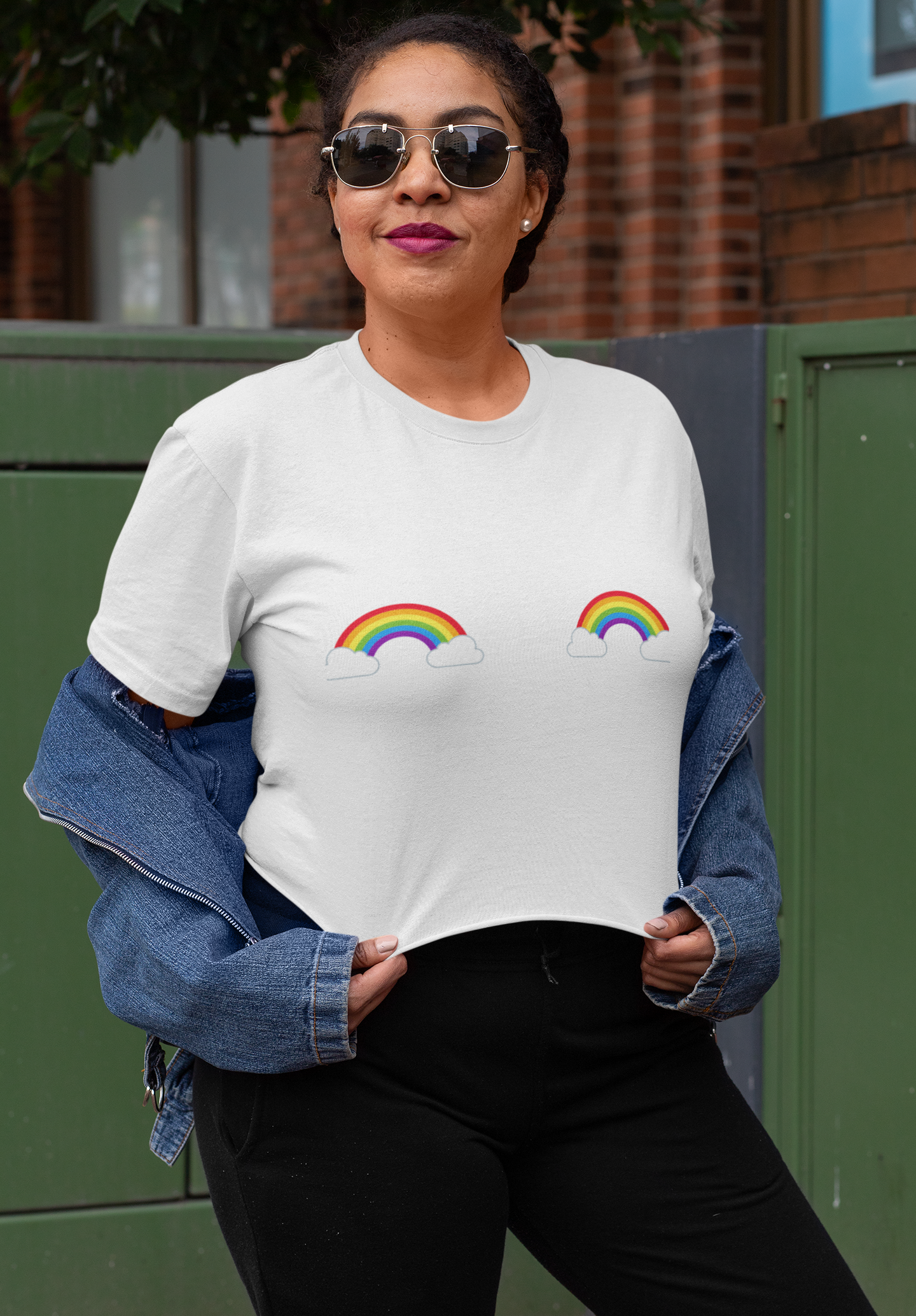Pride Rainbow Pasties Flowy Crop Top