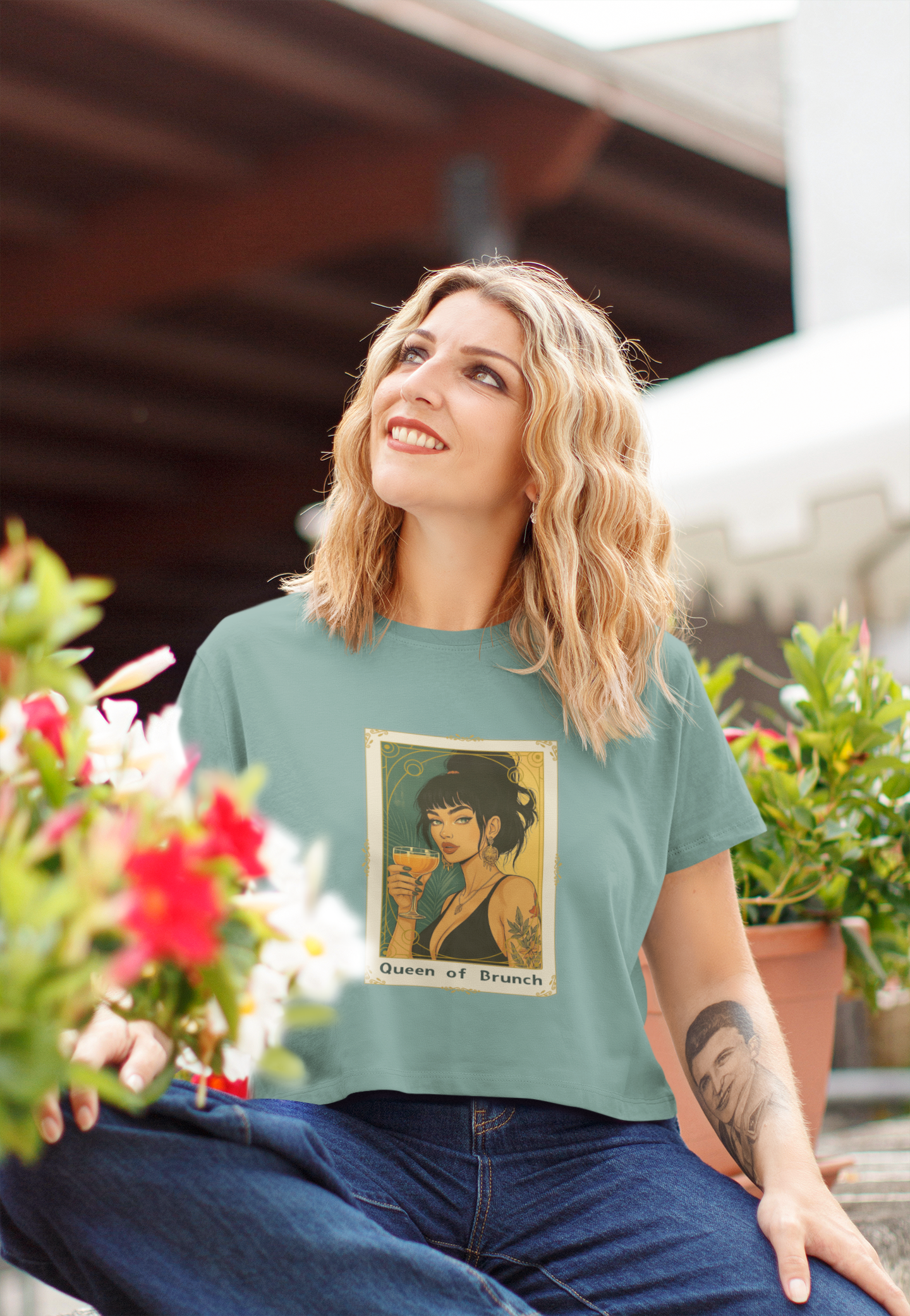 "Queen of Brunch" Premium Crop Top