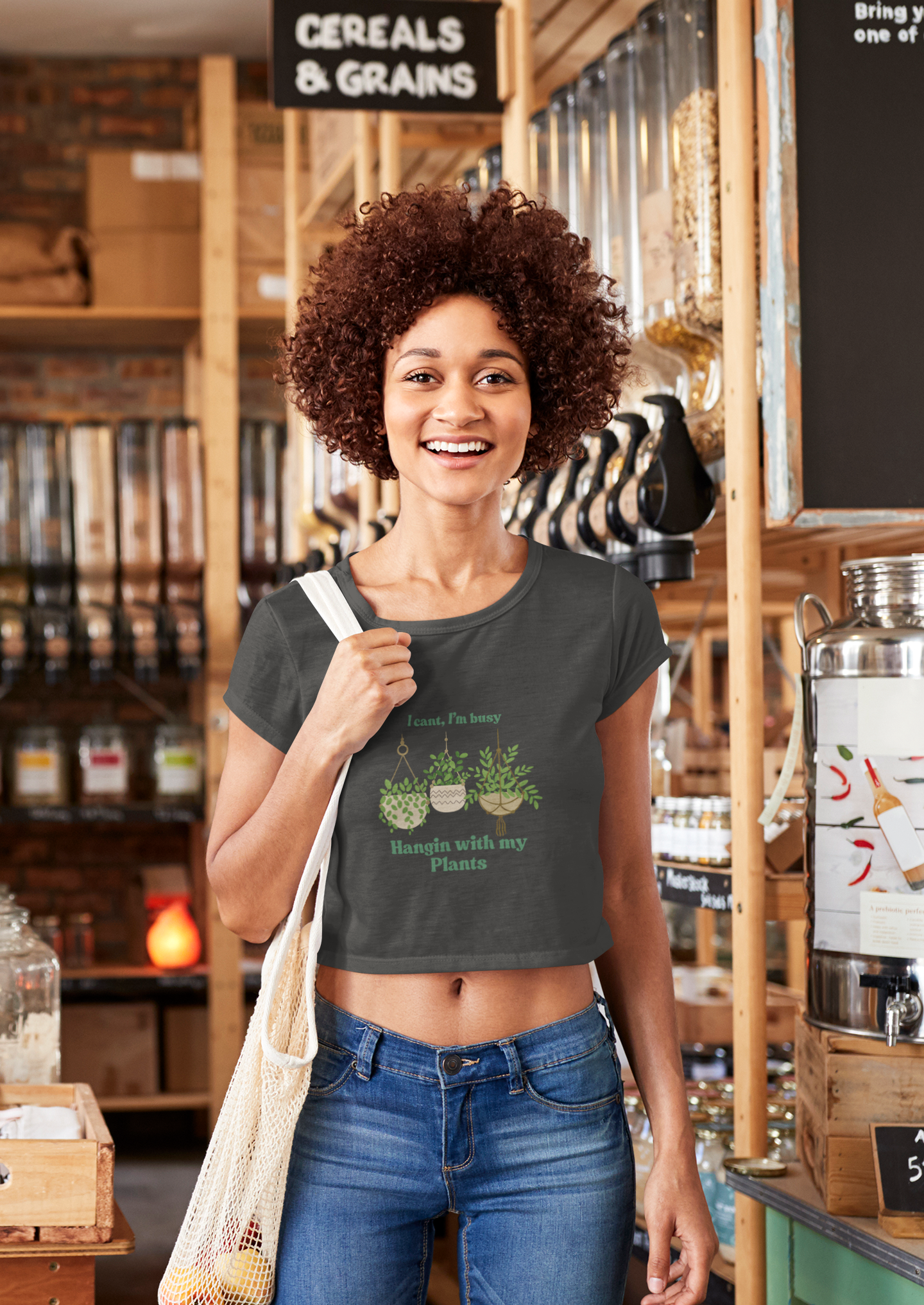 "Hangin with my Plants" Premium Crop Top