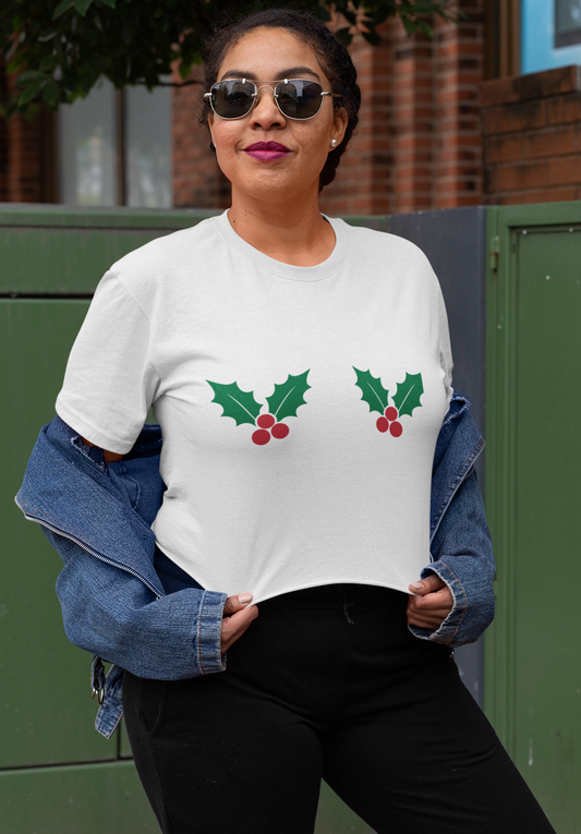 Holly Berry Pasties Festive Crop Top