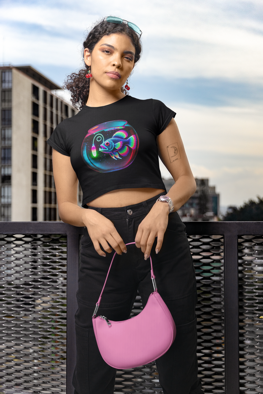 Angler Fish in a Bowl Premium Crop Top