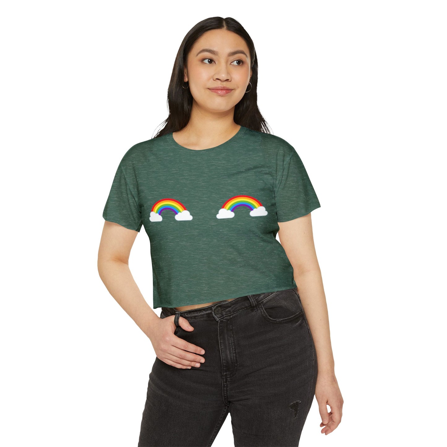 Pride Rainbow Pasties Flowy Crop Top