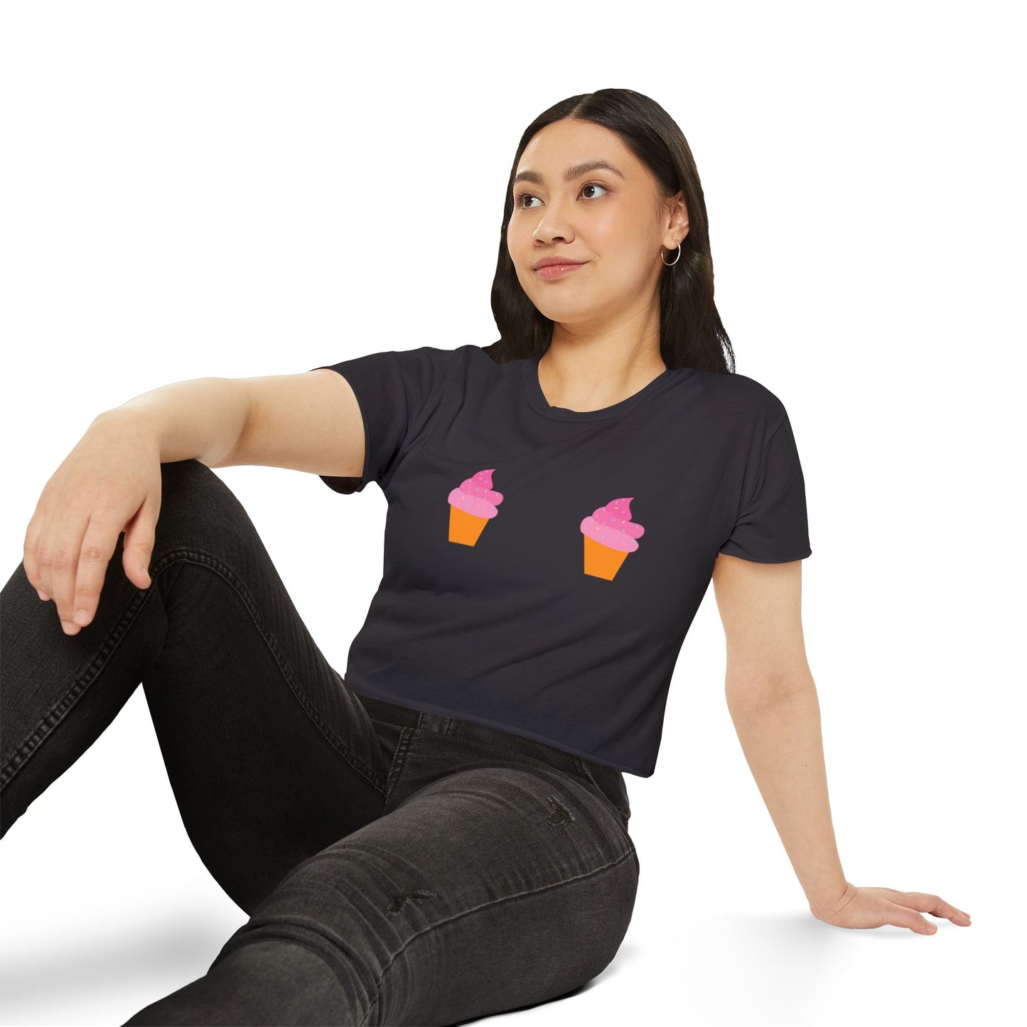 Ice Cream Cone Pasties Flowy Crop Top