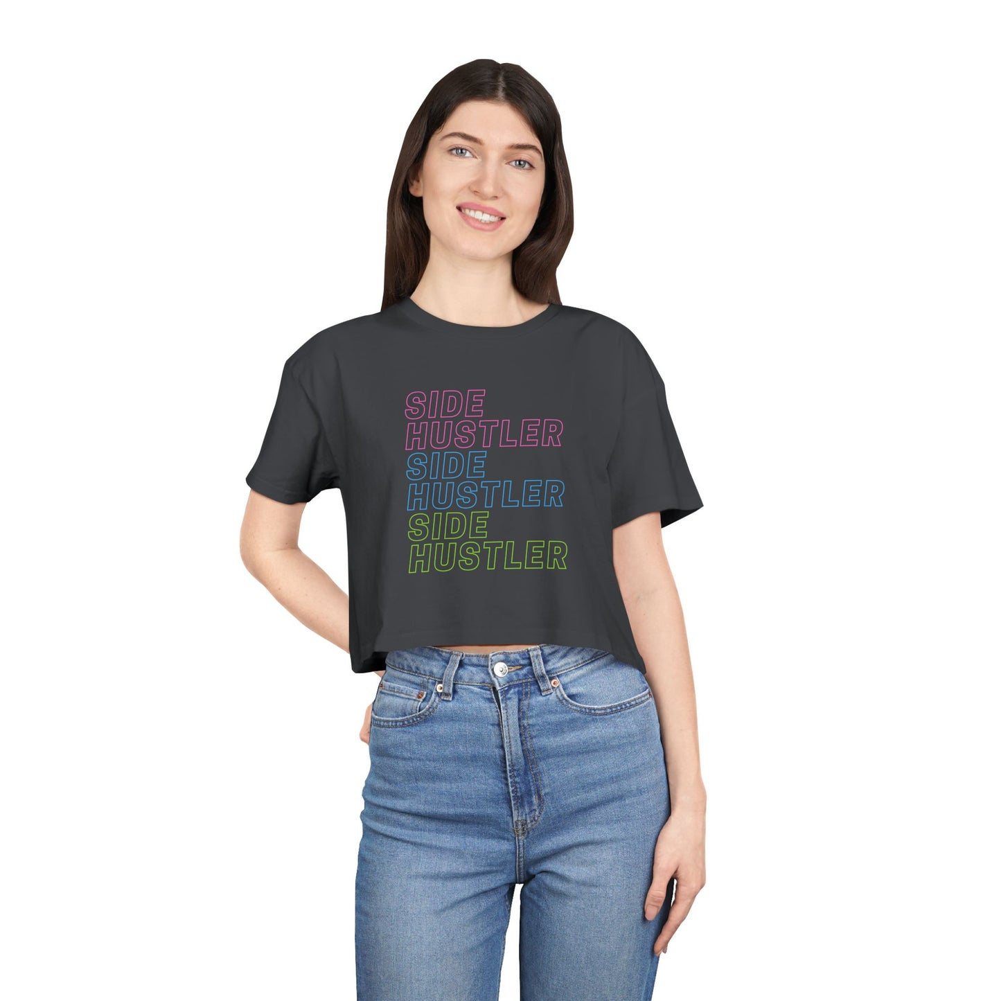 "Side Hustler" Premium Crop Top