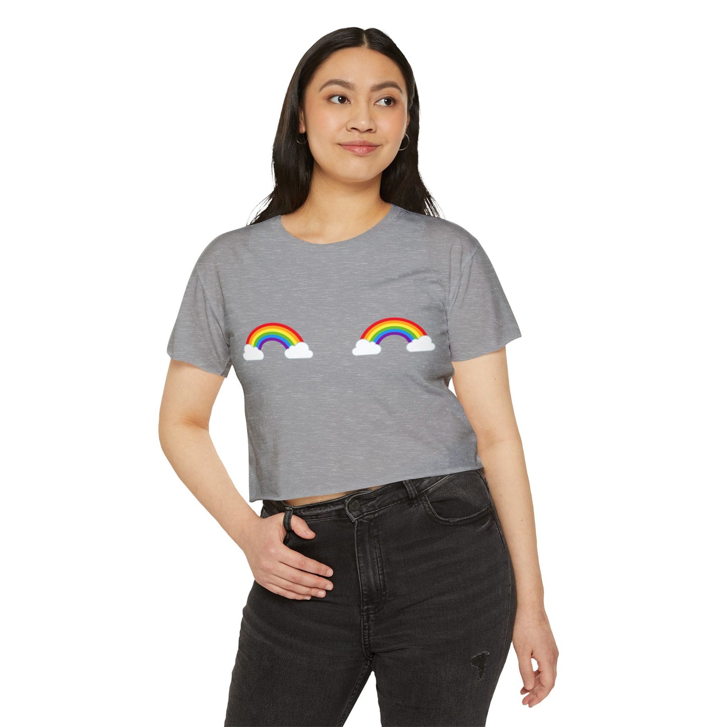 Pride Rainbow Pasties Flowy Crop Top