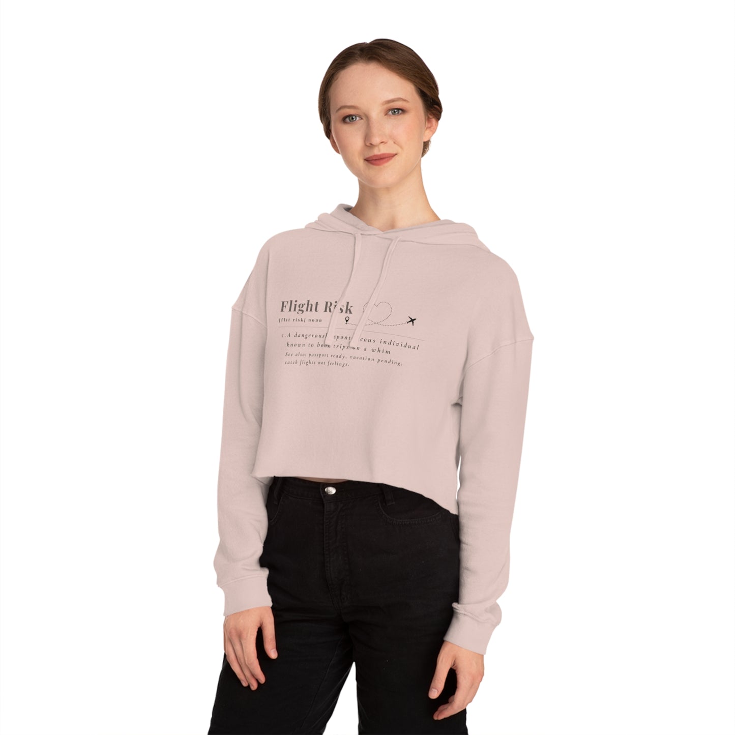 "Flight Risk" Cropped Hooded Sweatshirt
