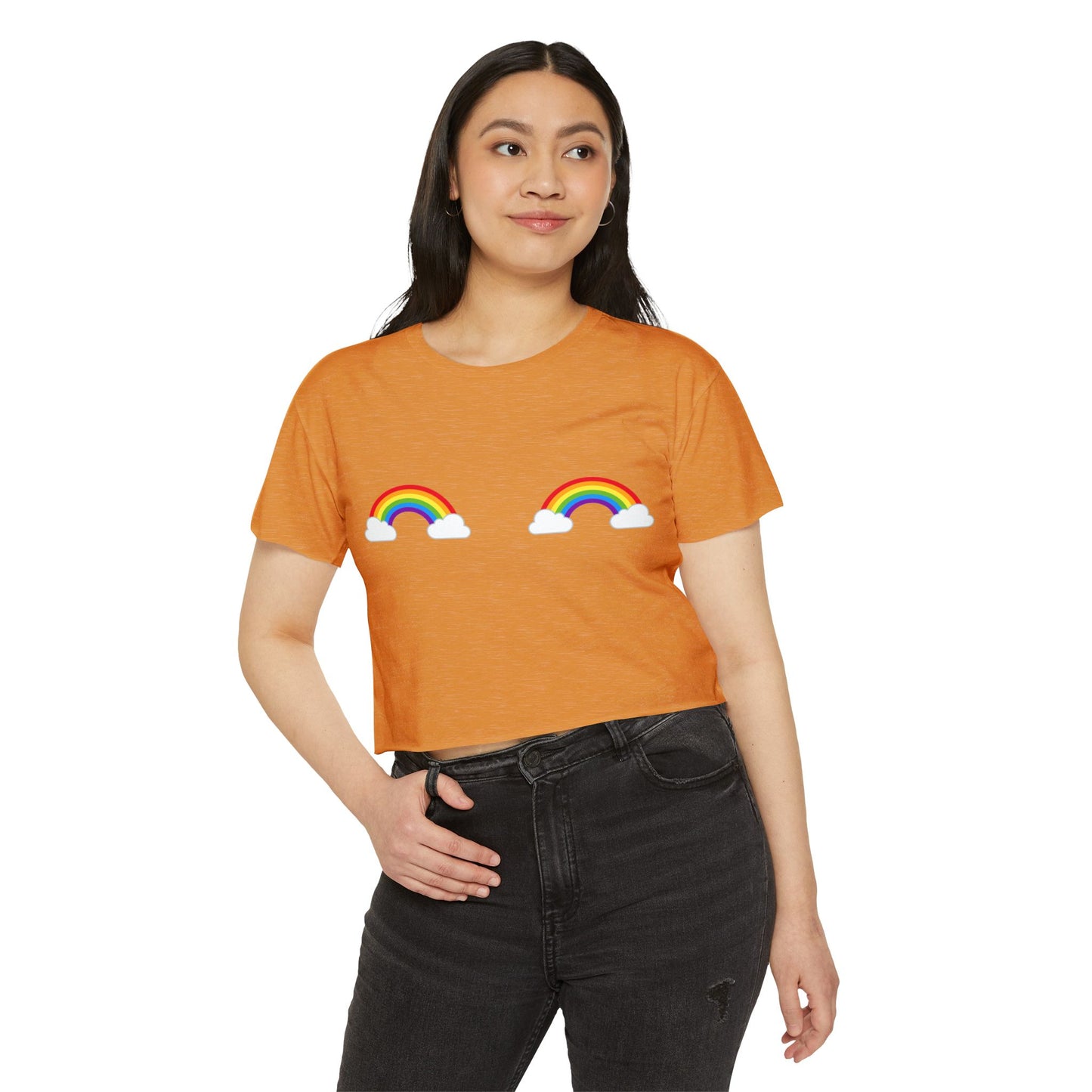 Pride Rainbow Pasties Flowy Crop Top