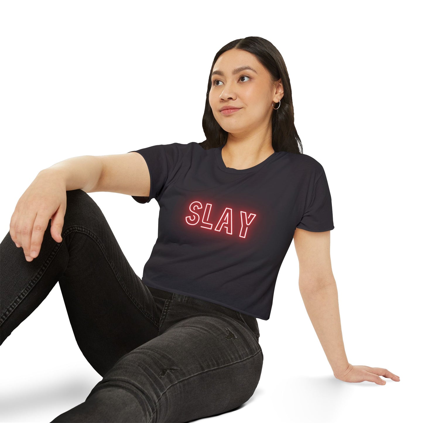 "Slay" Flowy Crop Top