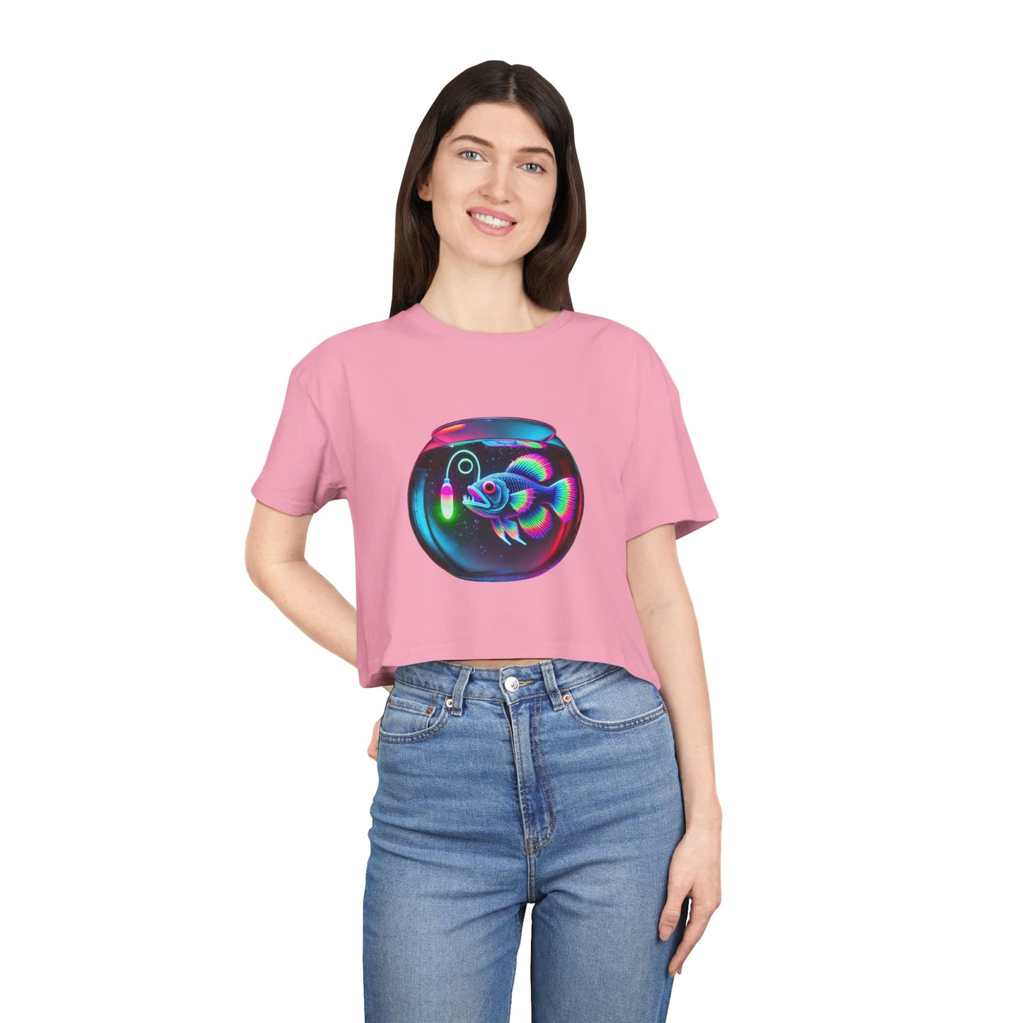 Angler Fish in a Bowl Premium Crop Top