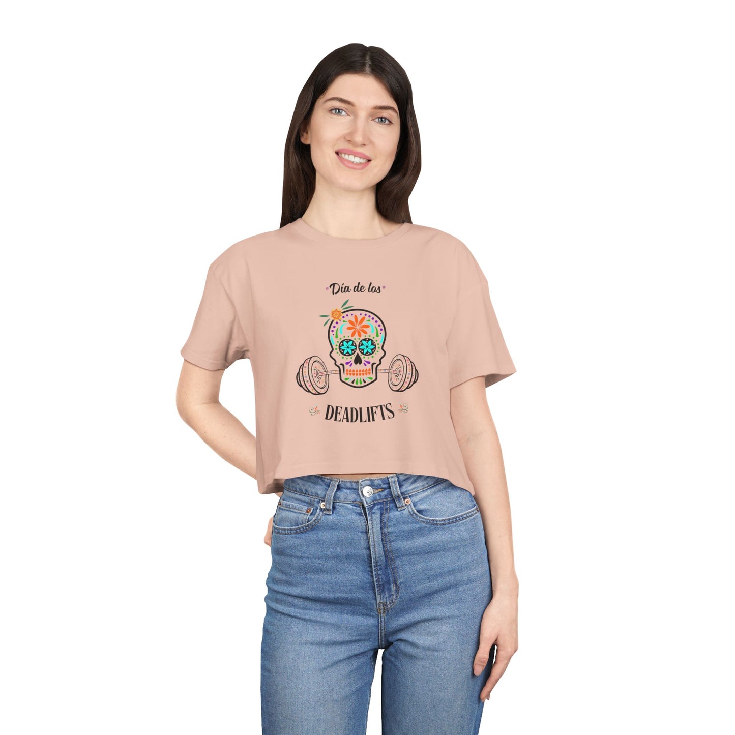 "Dia de los Deadlifts" Premium Crop Top