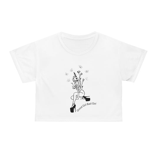 GGBG Flower Dancer Fitted Crop Top - White