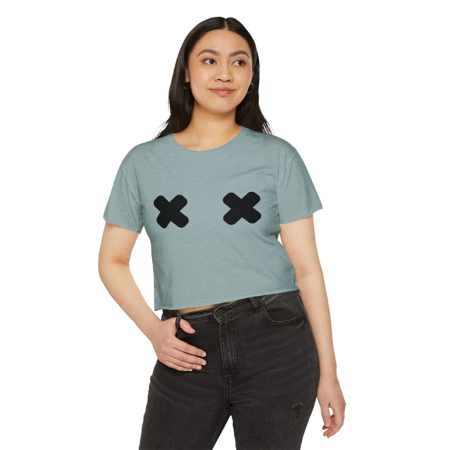 "X" Pasties Flowy Crop Top