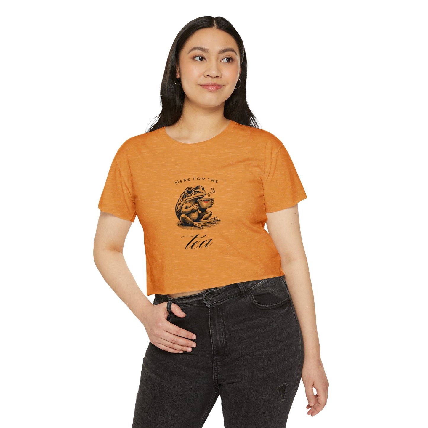 "Here for the Tea" Flowy Crop Top