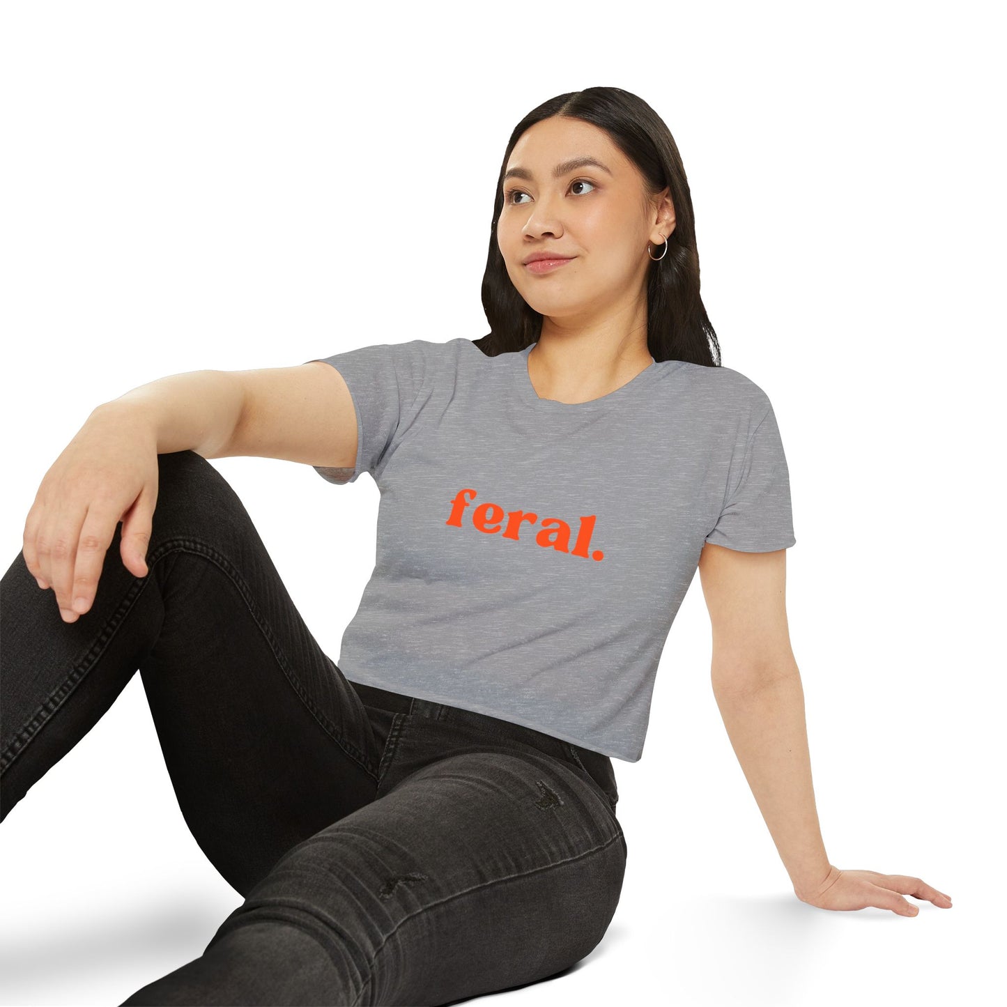 "feral." Flowy Crop Top