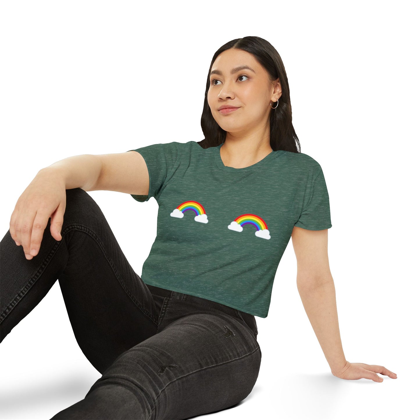 Pride Rainbow Pasties Flowy Crop Top