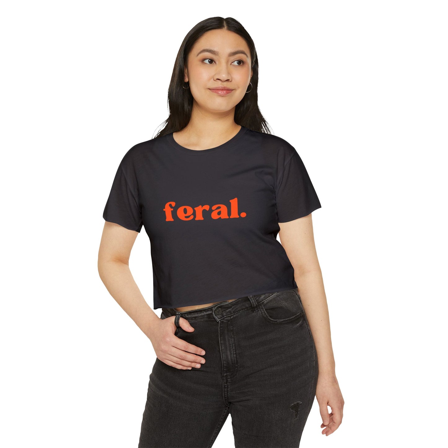 "feral." Flowy Crop Top