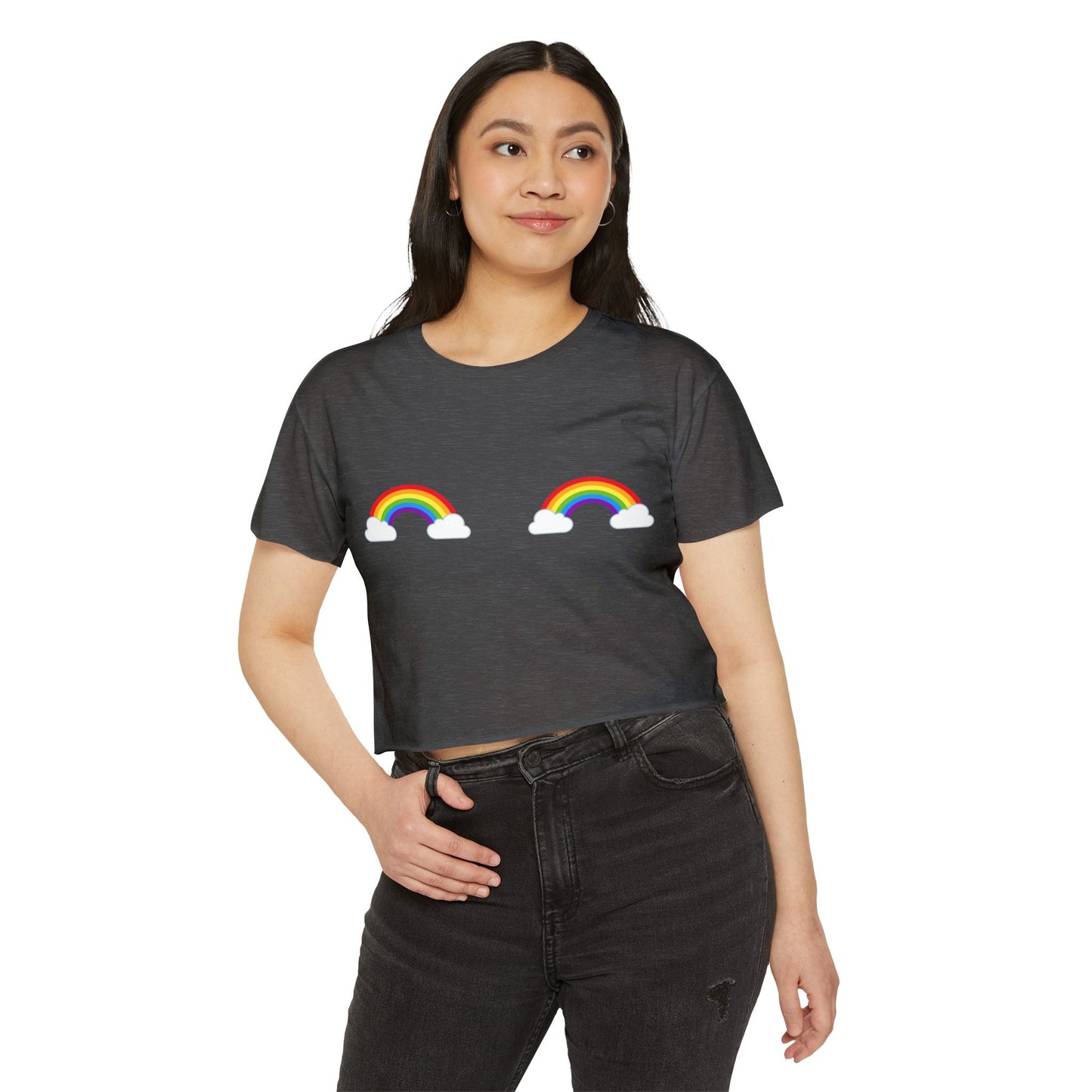 Pride Rainbow Pasties Flowy Crop Top
