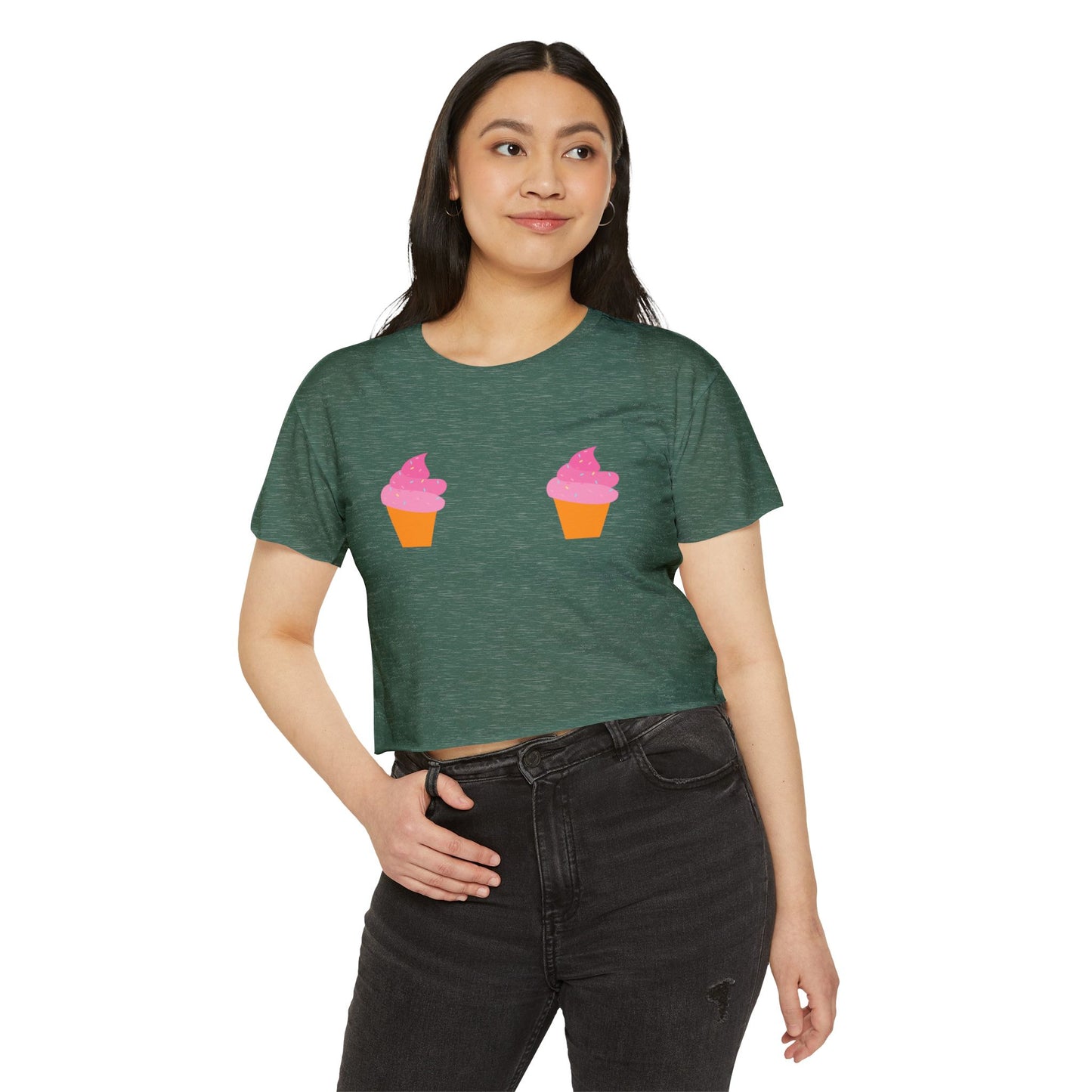 Ice Cream Cone Pasties Flowy Crop Top