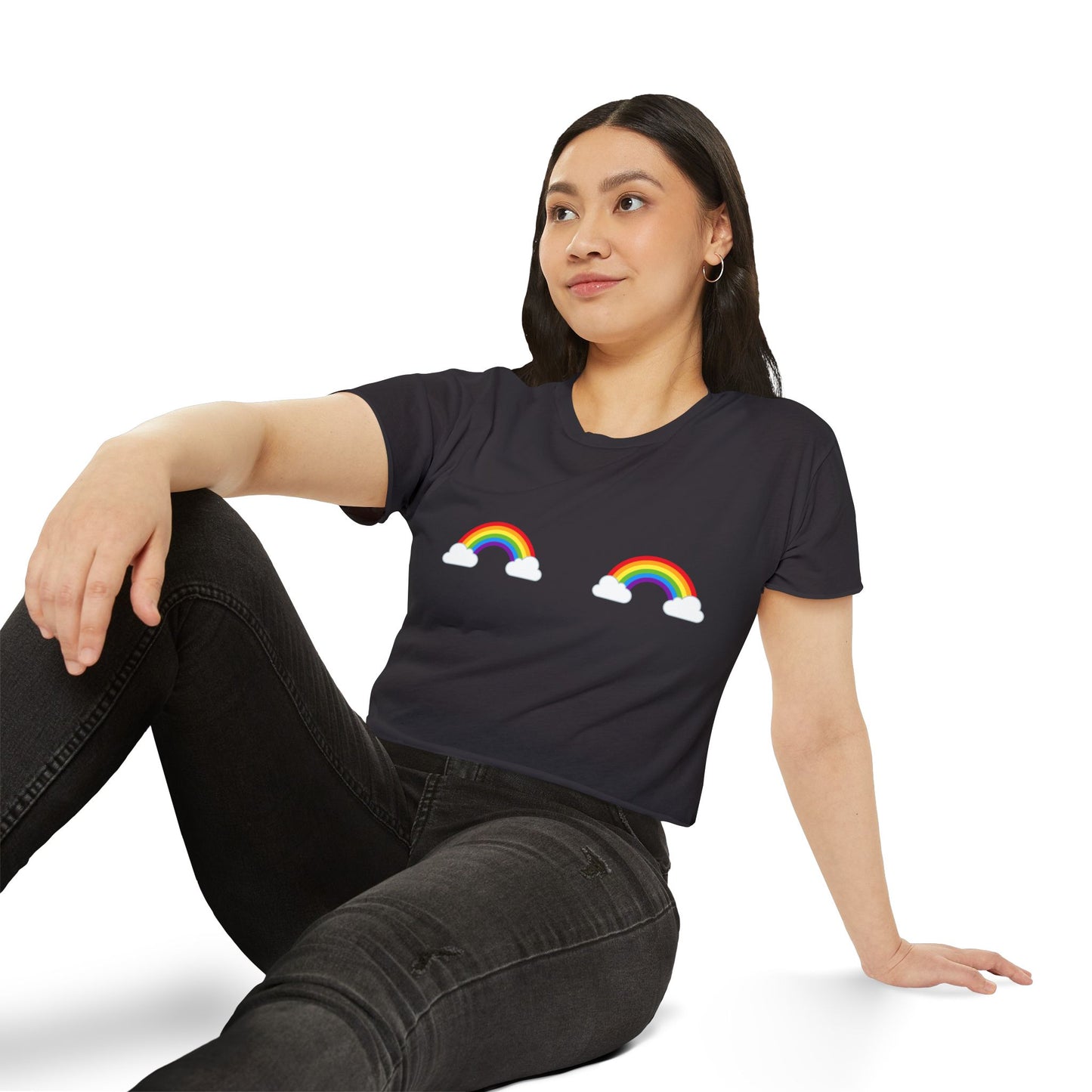 Pride Rainbow Pasties Flowy Crop Top
