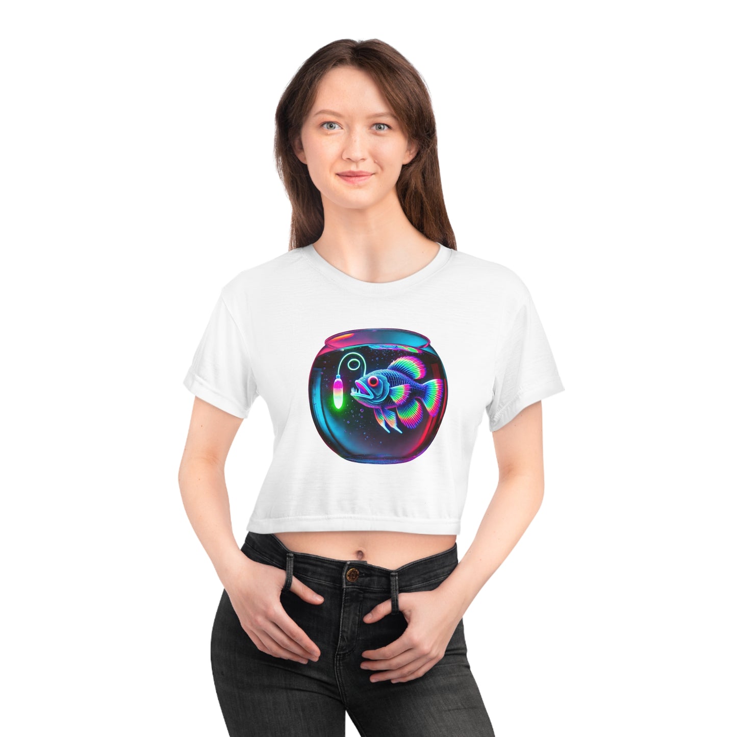 Angler Fish in a Bowl Fitted Crop Top