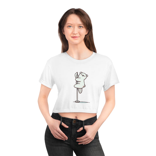 Dancing Polar Bear Fitted Crop Top