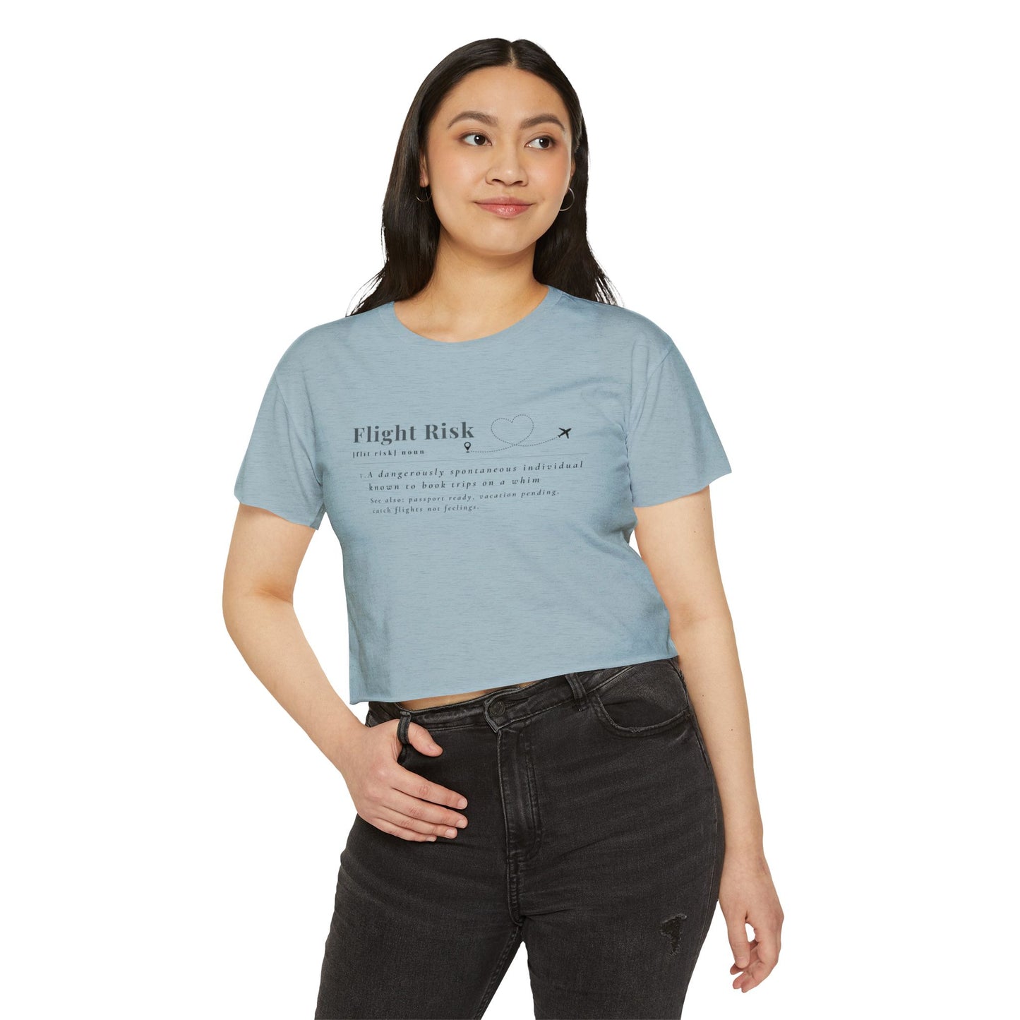 "Flight Risk" Flowy Crop Top