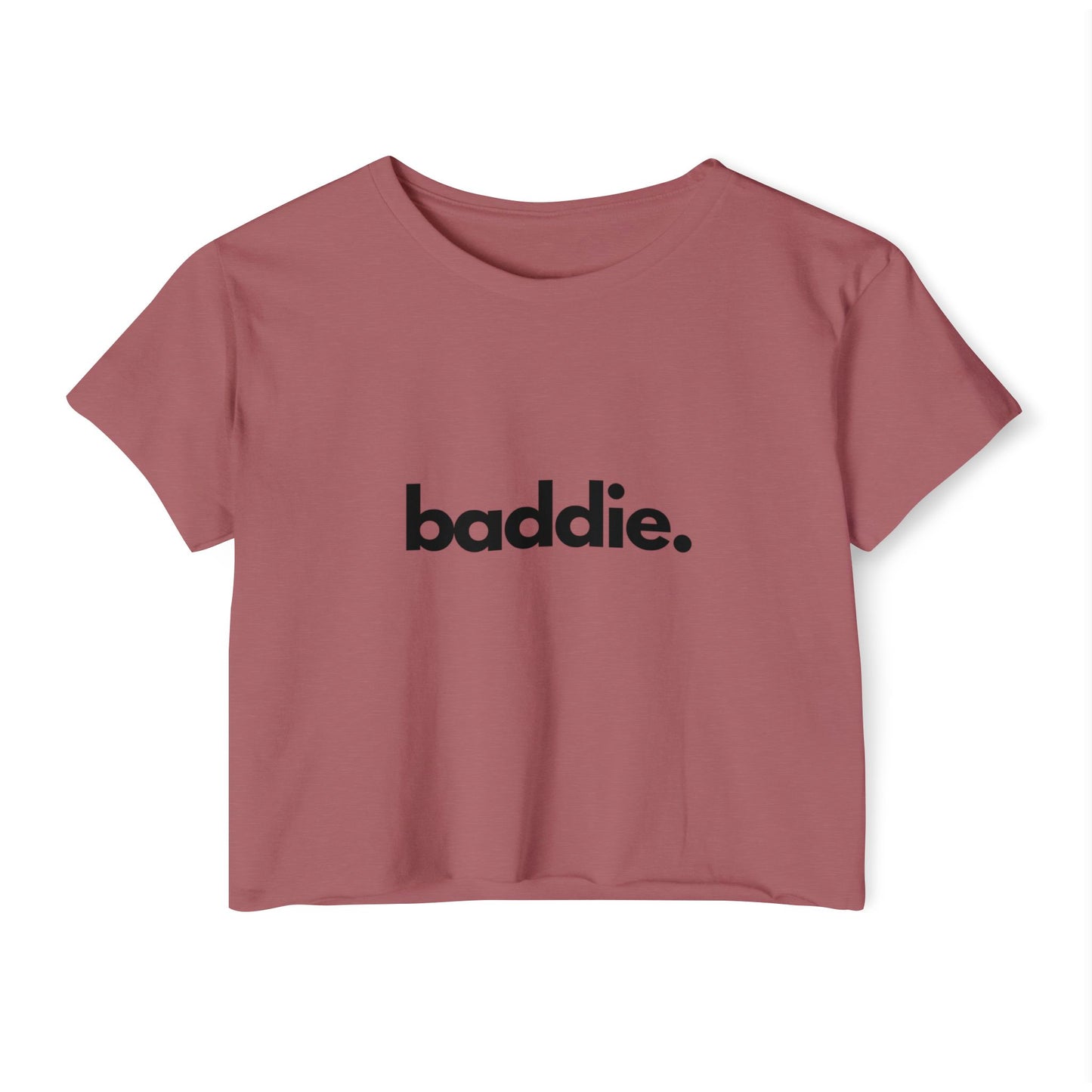 "baddie." Flowy Crop Top