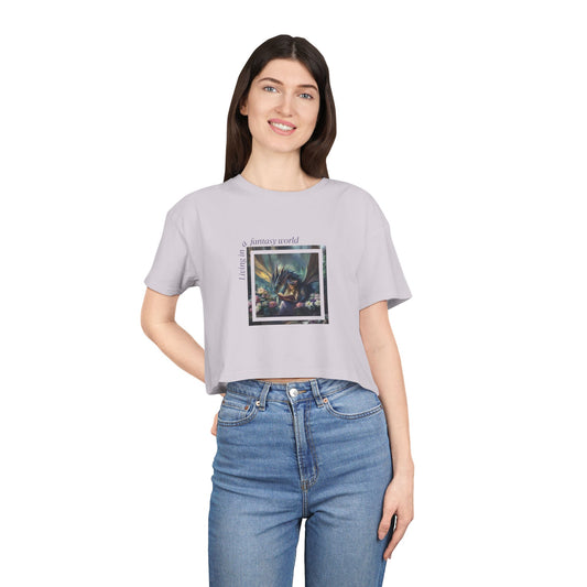"Living in a Fantasy World" Premium Crop Top