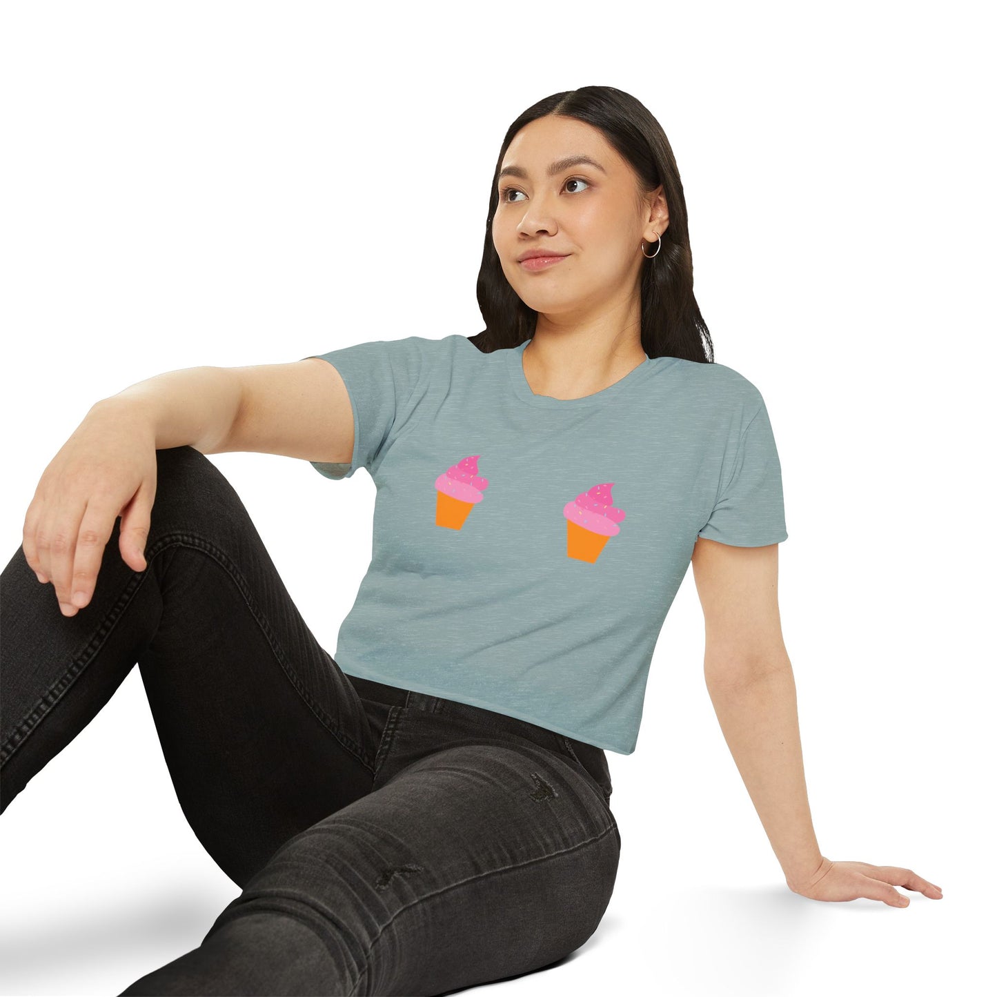 Ice Cream Cone Pasties Flowy Crop Top