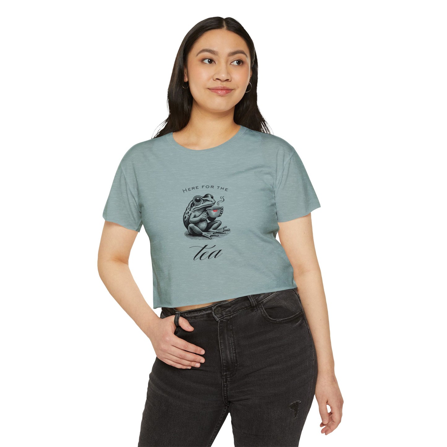 "Here for the Tea" Flowy Crop Top