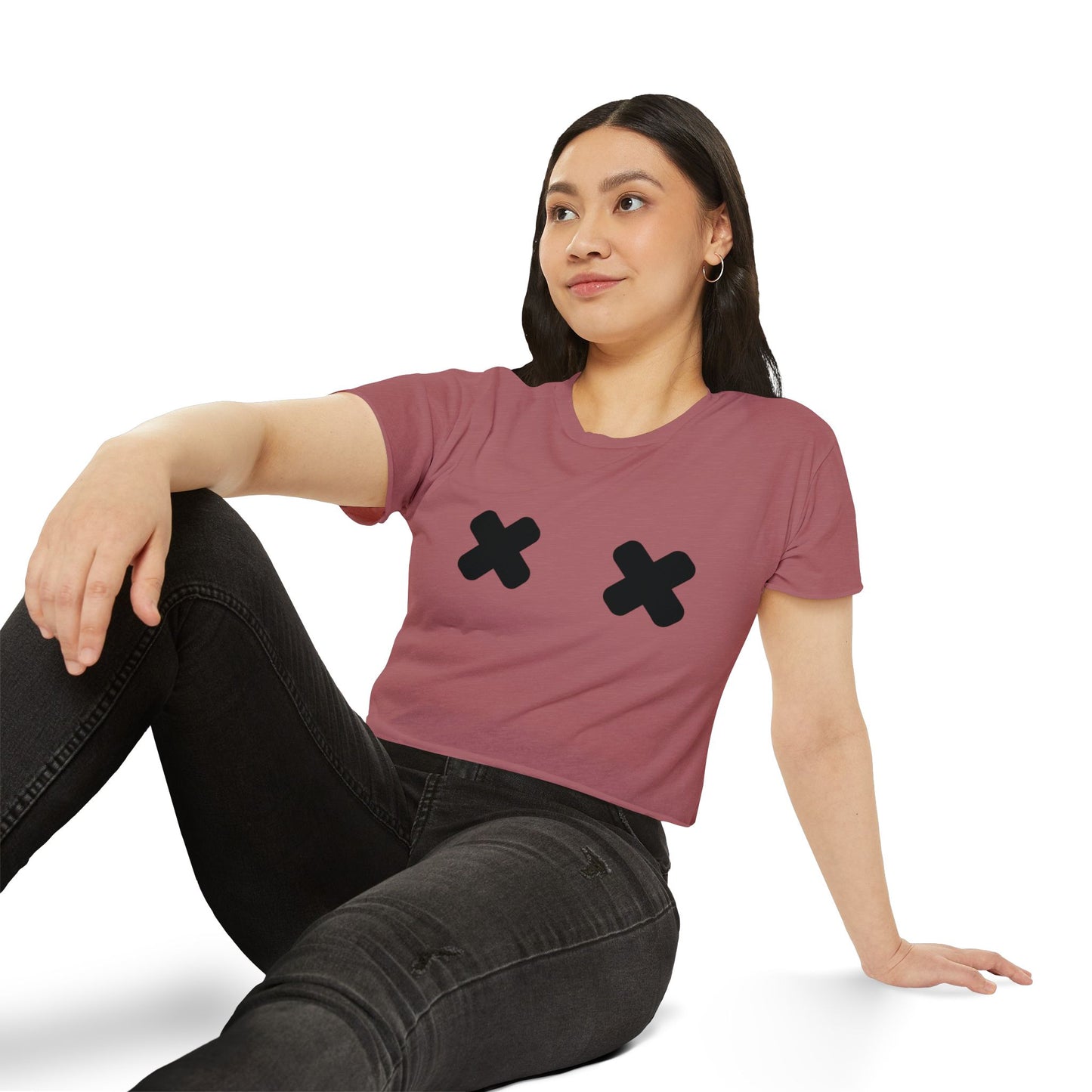 "X" Pasties Flowy Crop Top