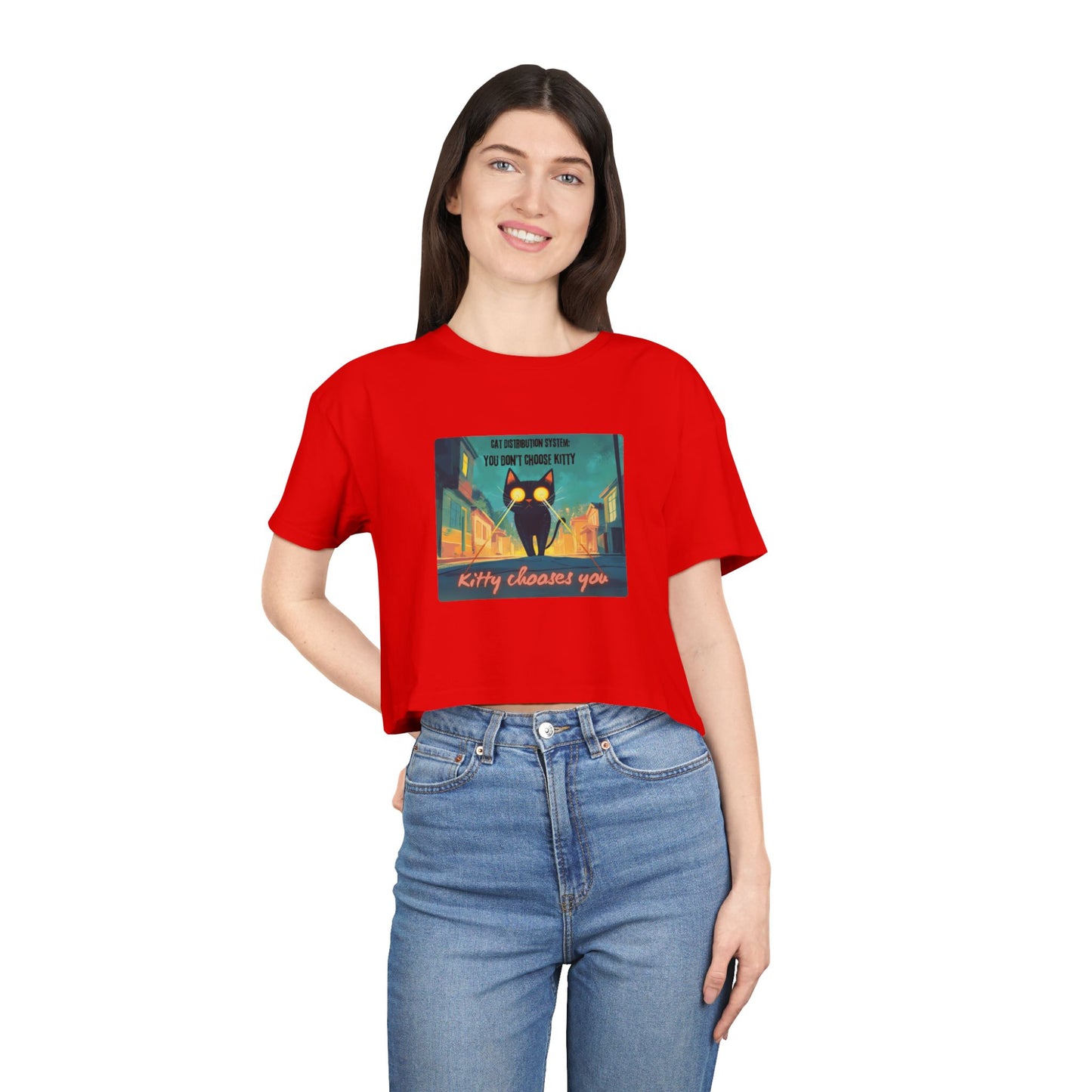 "Cat Distribution System" Premium Crop Top