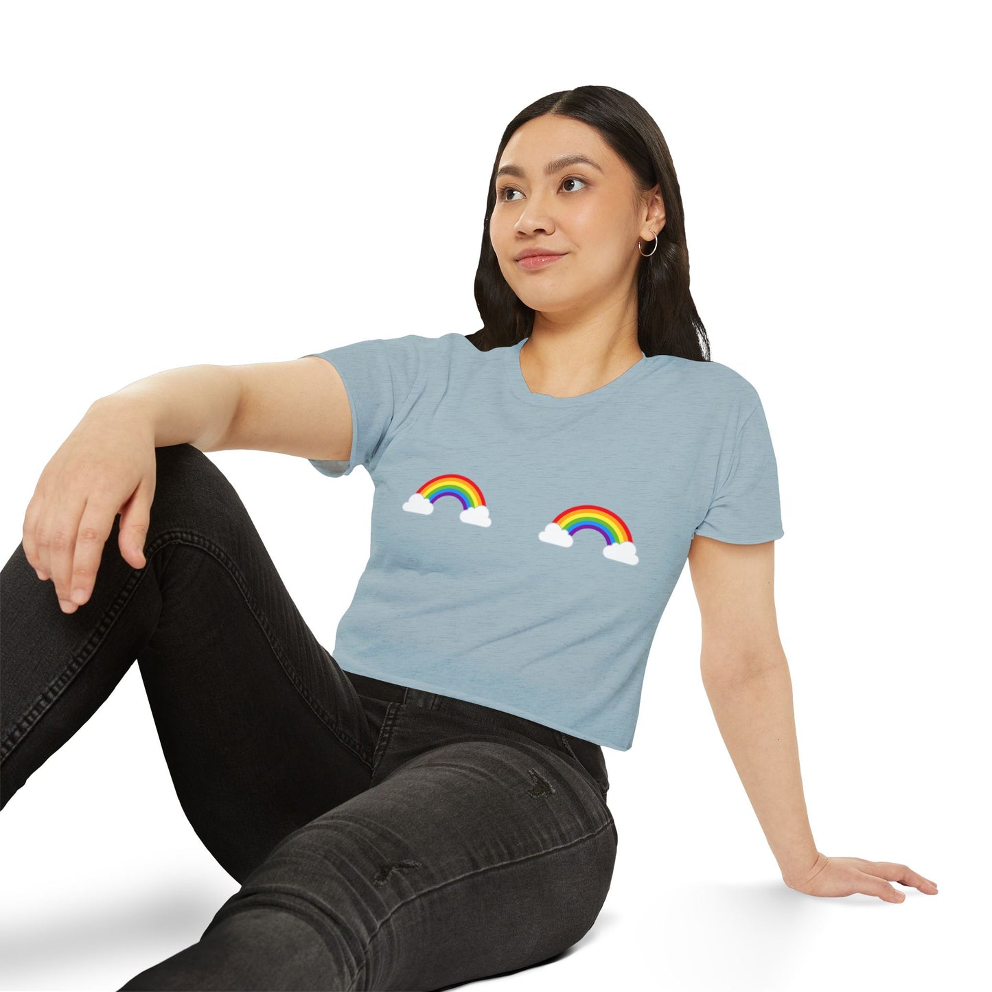 Pride Rainbow Pasties Flowy Crop Top