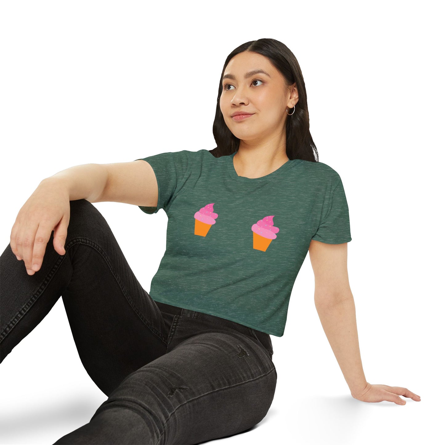Ice Cream Cone Pasties Flowy Crop Top