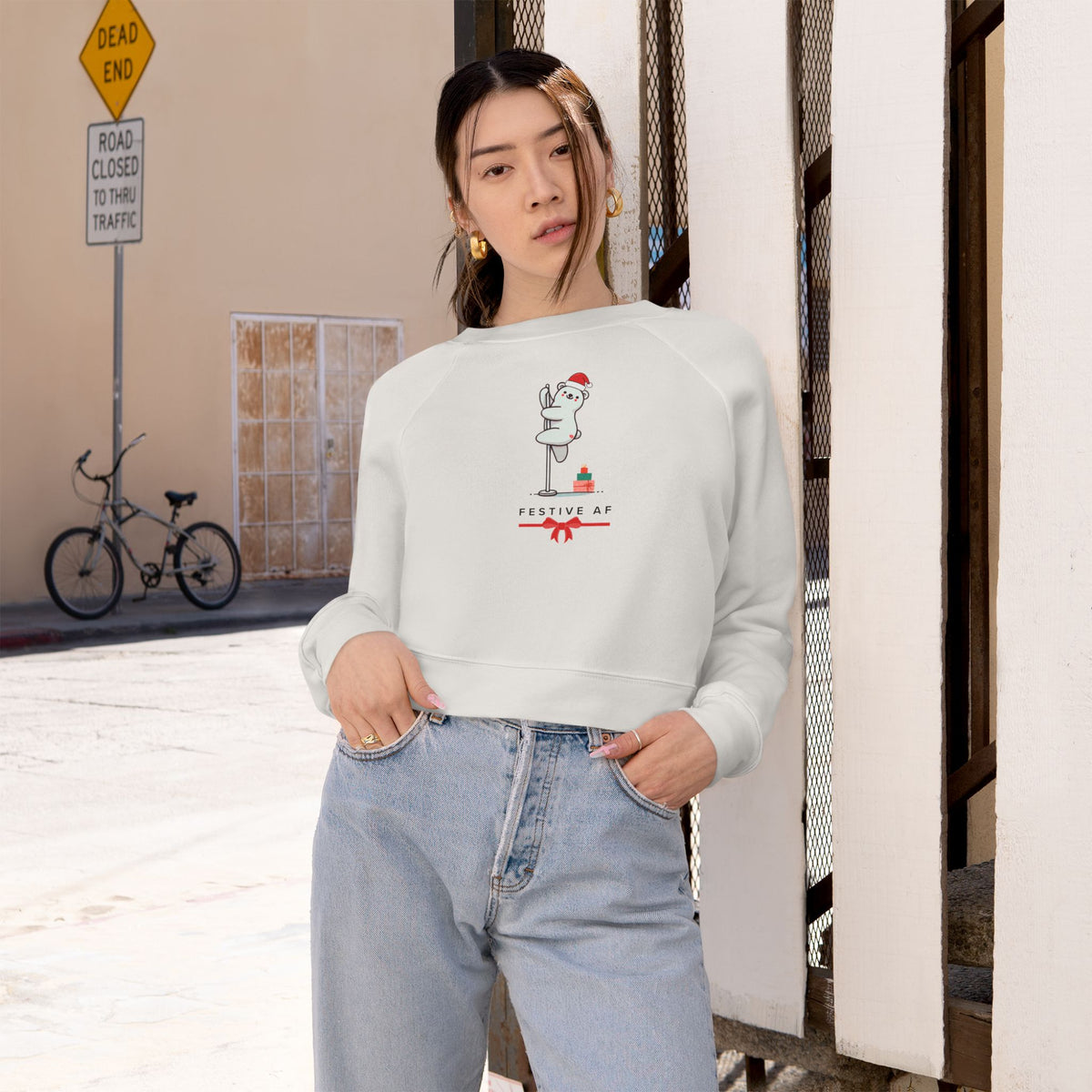"Festive AF" Festive Cropped Sweatshirt