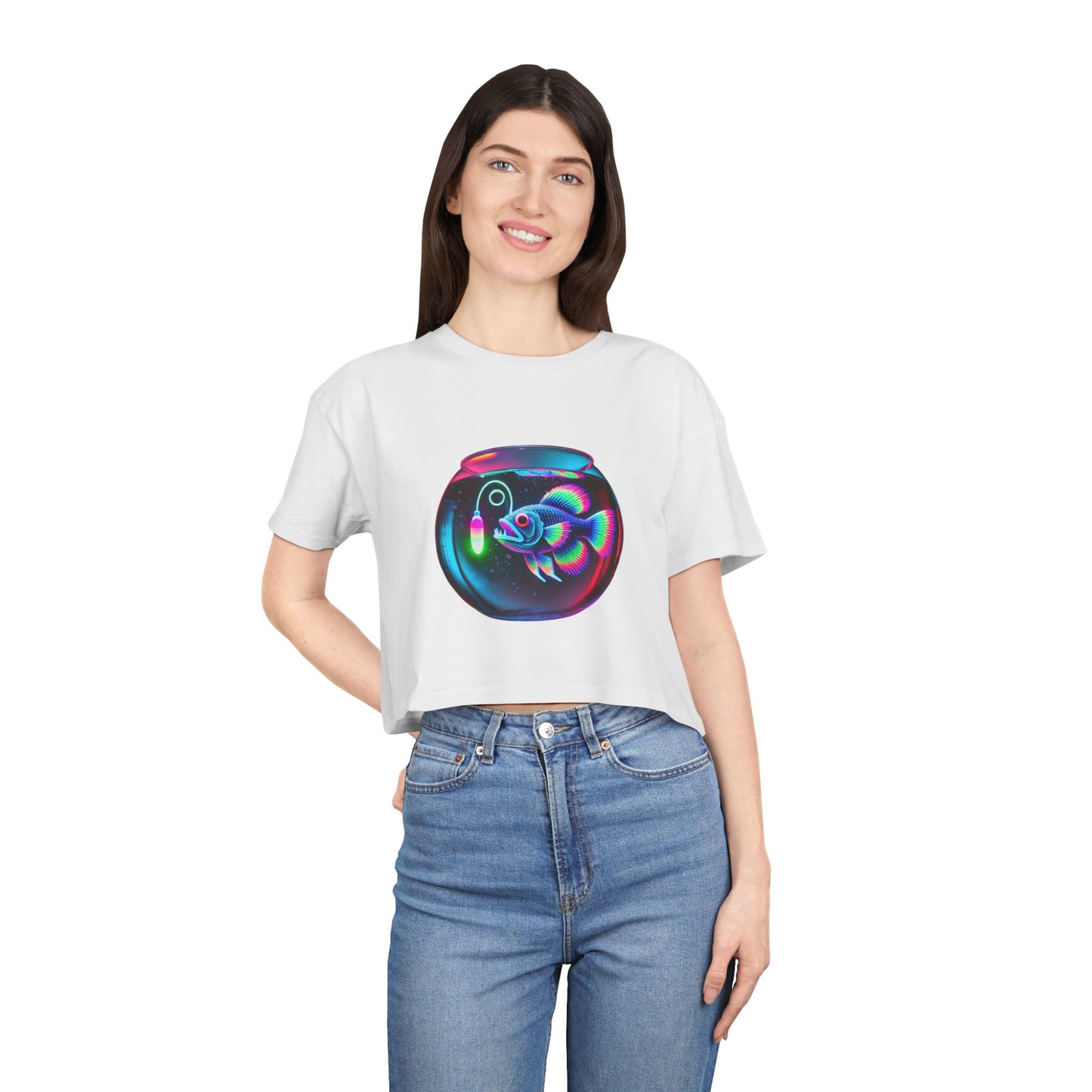 Angler Fish in a Bowl Premium Crop Top
