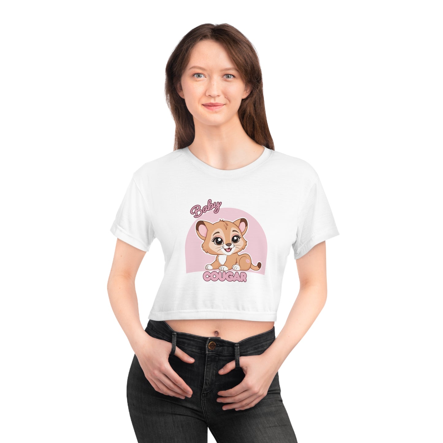 "Baby Cougar" Fitted Crop Top